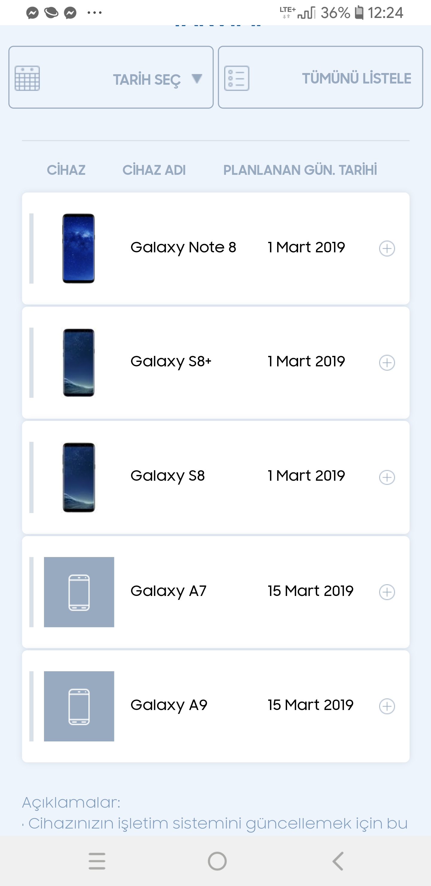 Samsung Turkey has changed the dates of the update to Pie from February