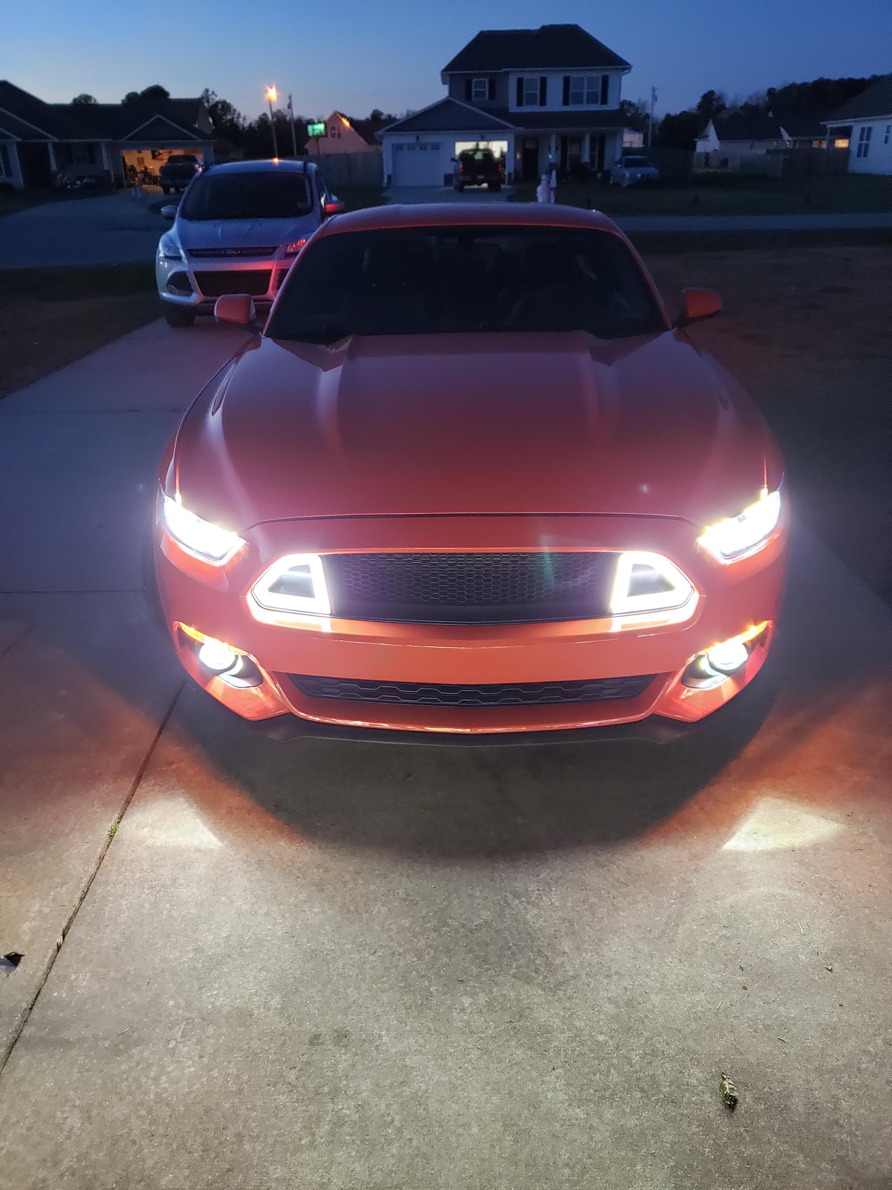 Cheap Ebay RTR style upper grille lights r/ecoboostmustang