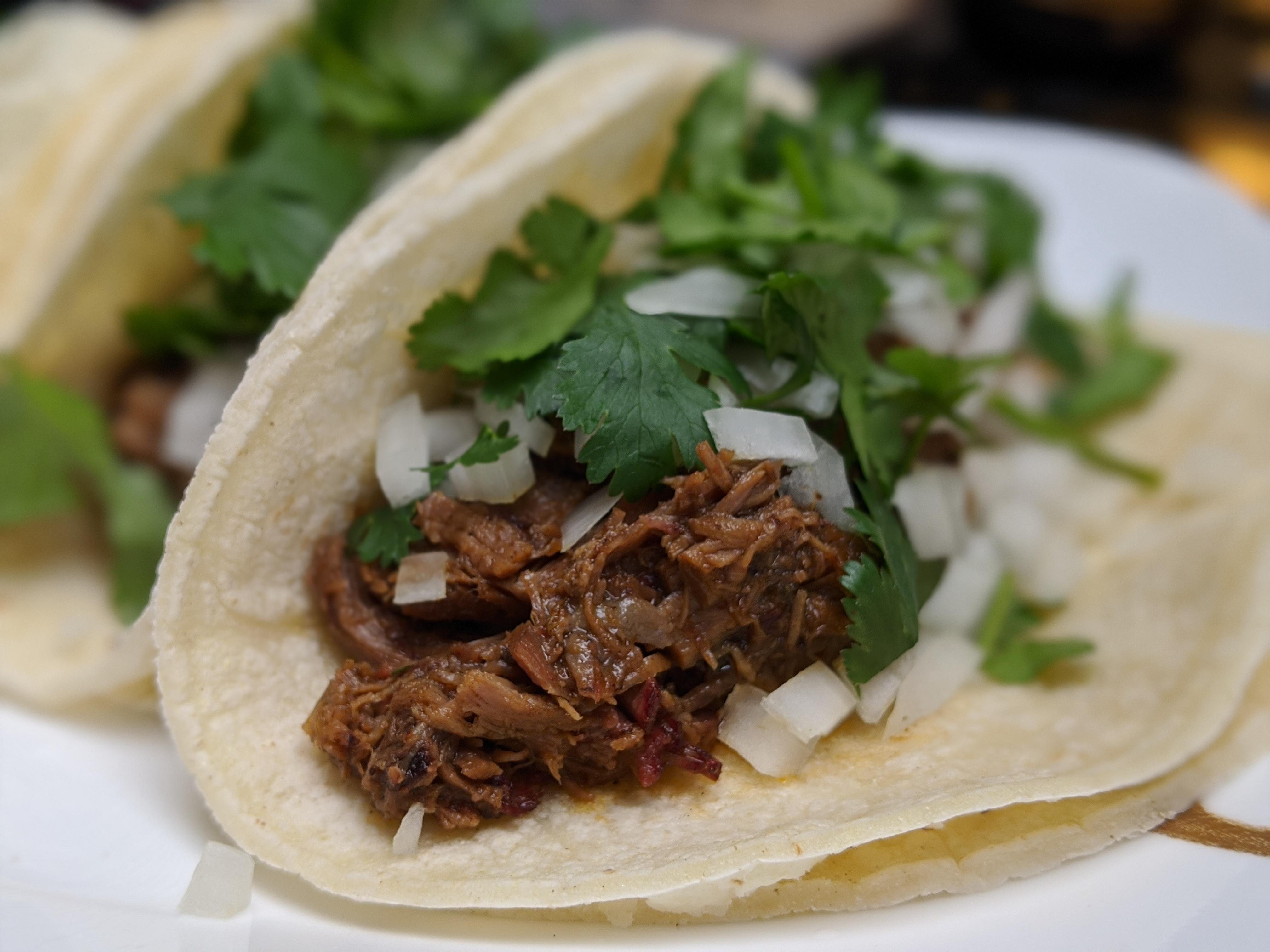 Birria Tacos (Made with slow cooked leftover smoked meats.) r/slowcooking