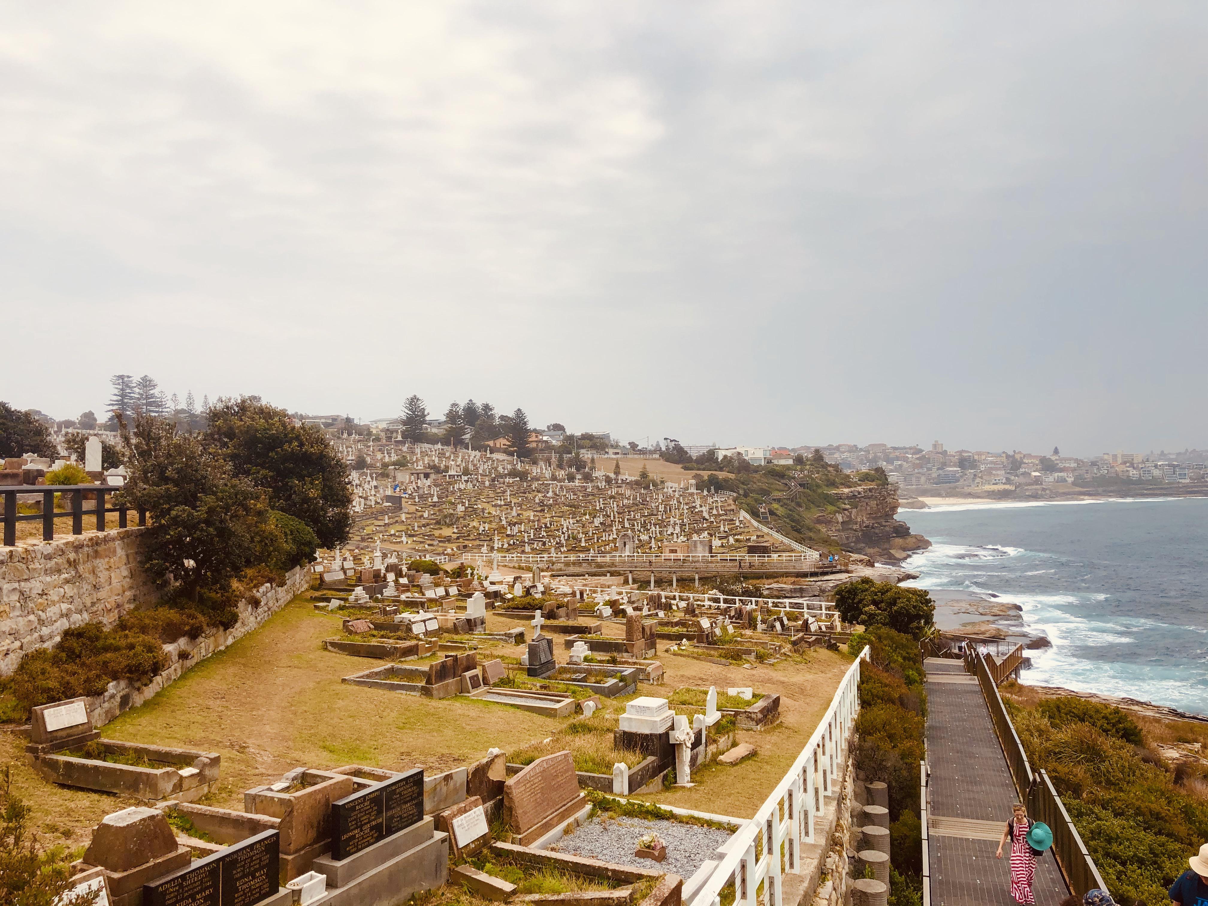 Waverley Cemetery / People Walking To Waverley Cemetery In Sydney