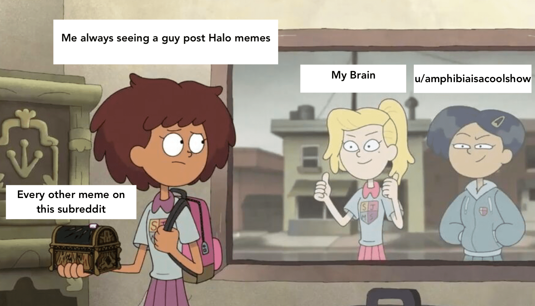 Don't you love it when amphibiaisacoolshow posts a million halo memes