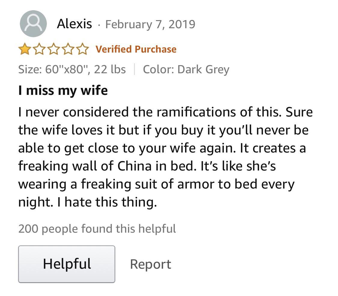 This review for a weighted blanket r/amazonreviews