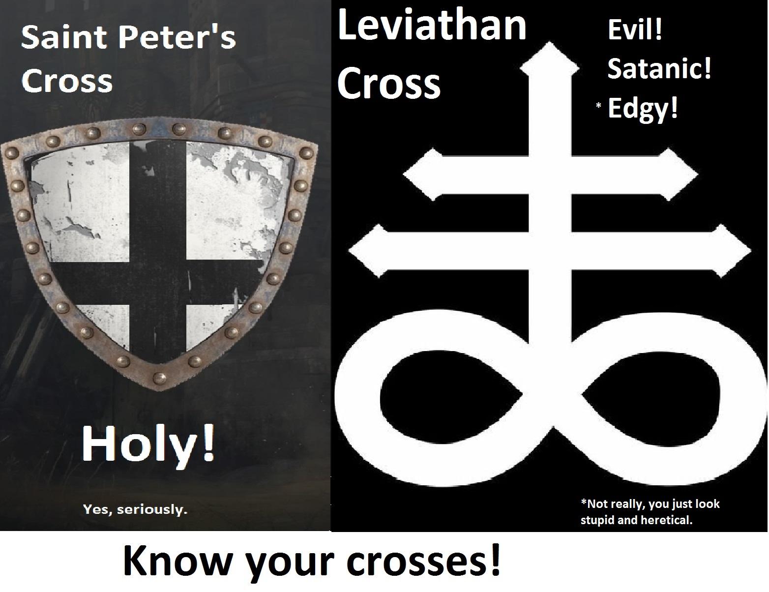 I see a lot of people misusing the Inverted cross, so here's a little