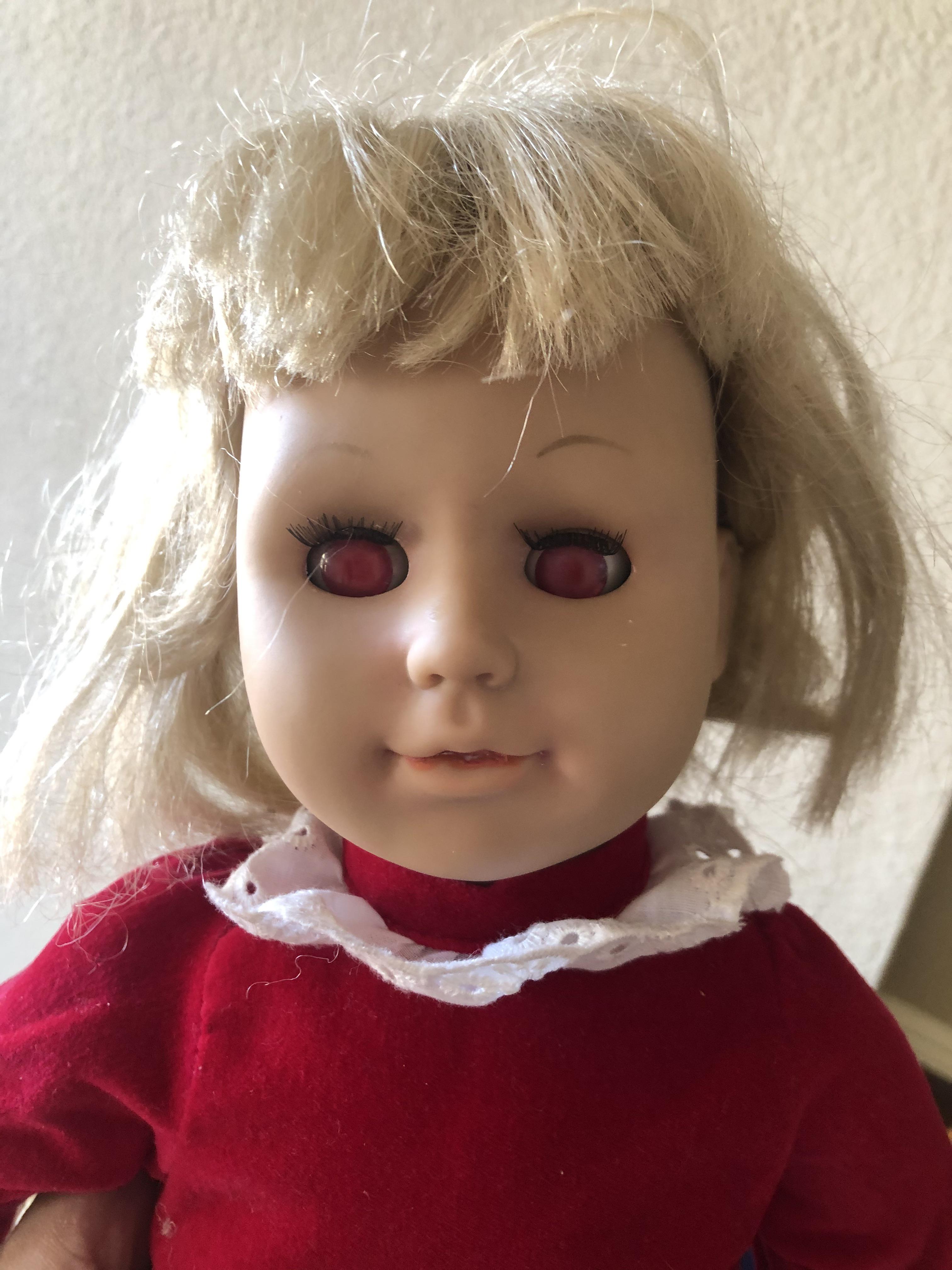 My blue eyed doll’s eyes turned pink after being left in the attic for