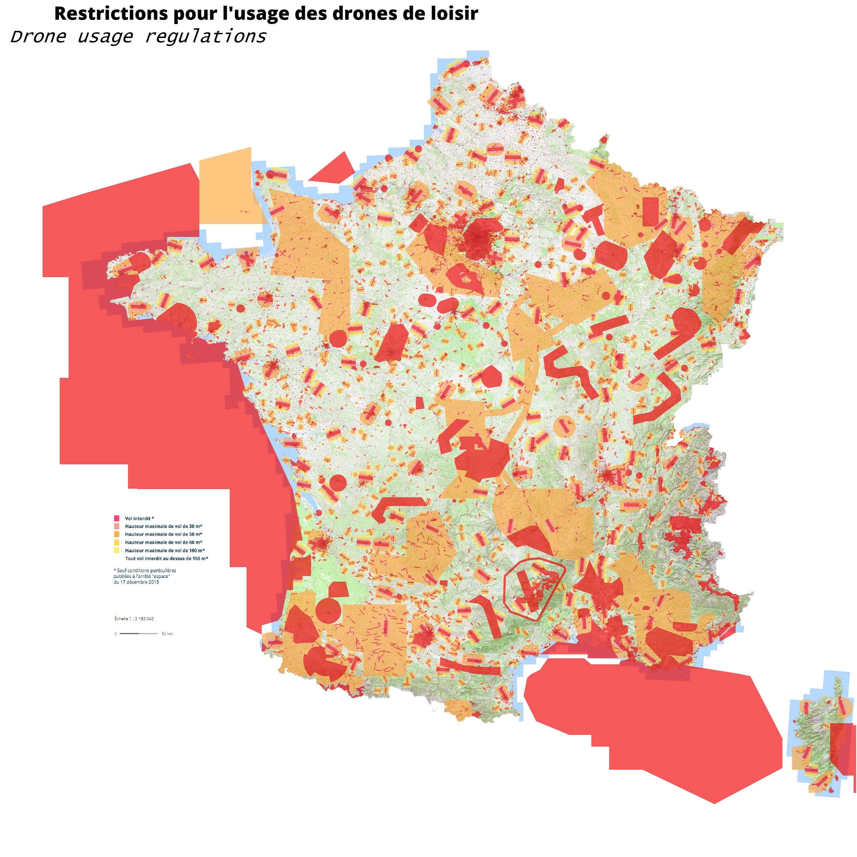 Carte Zone Rouge Drone Drone usage regulations in France (2018) [OC][3000x3000] MapPorn