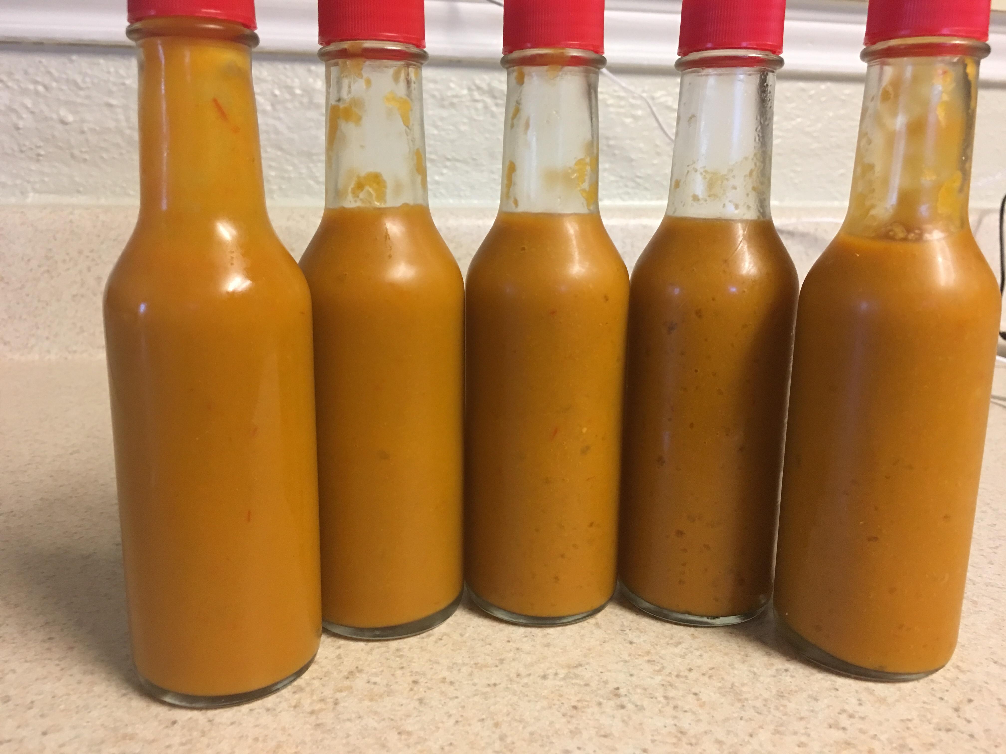 Just finished and bottled my very first hot sauce! Fermented for 3