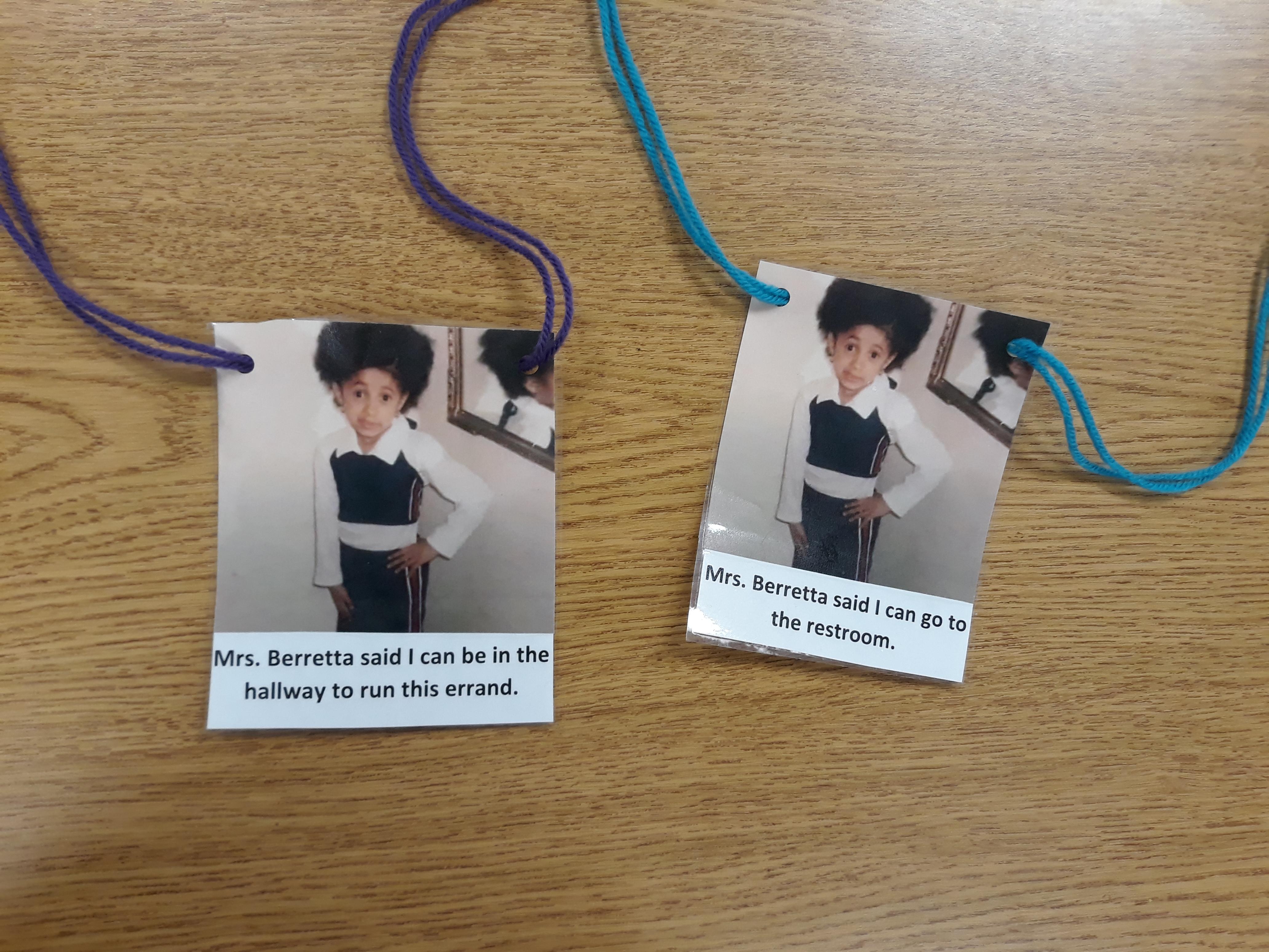 My teacher's hall passes r/funny