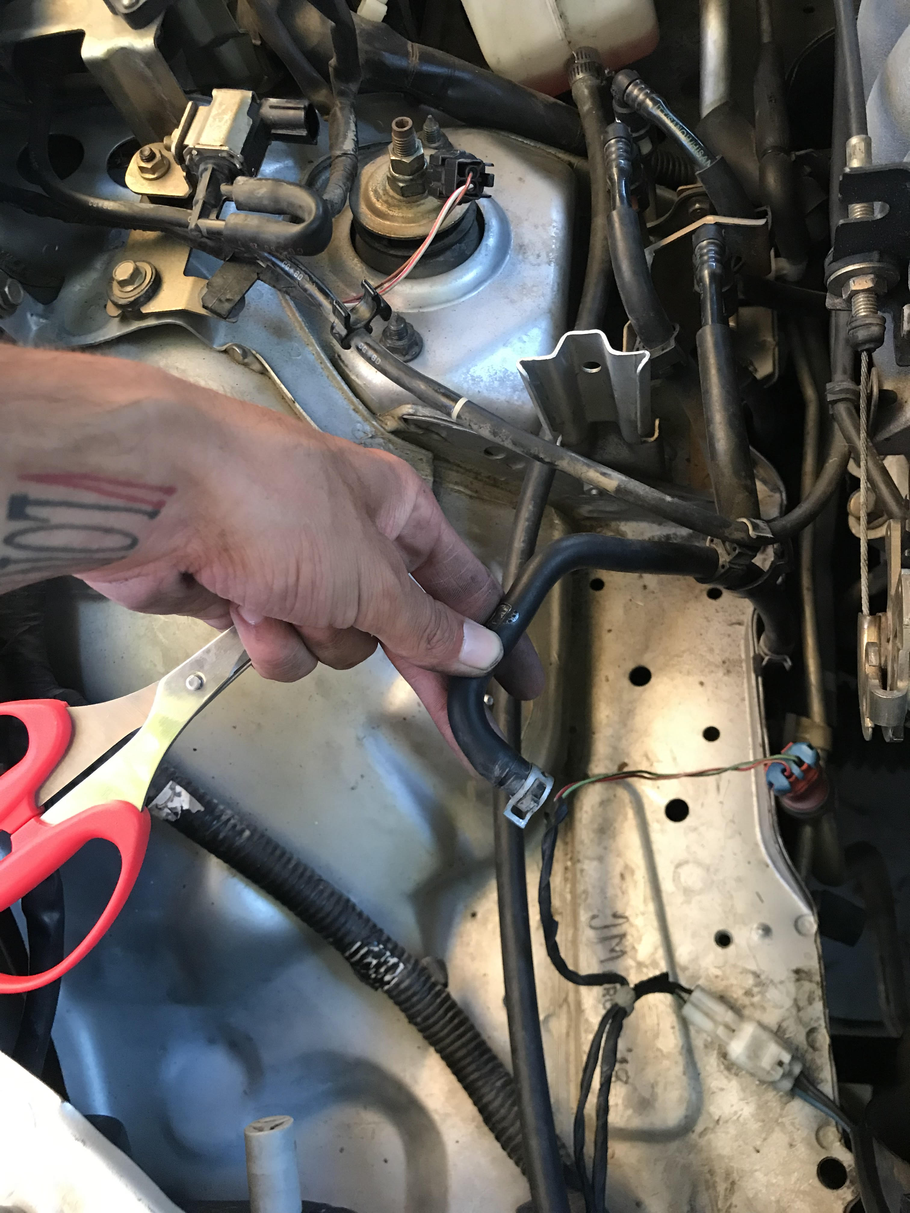 Did the charcoal canister delete, except I can't find the fuel line