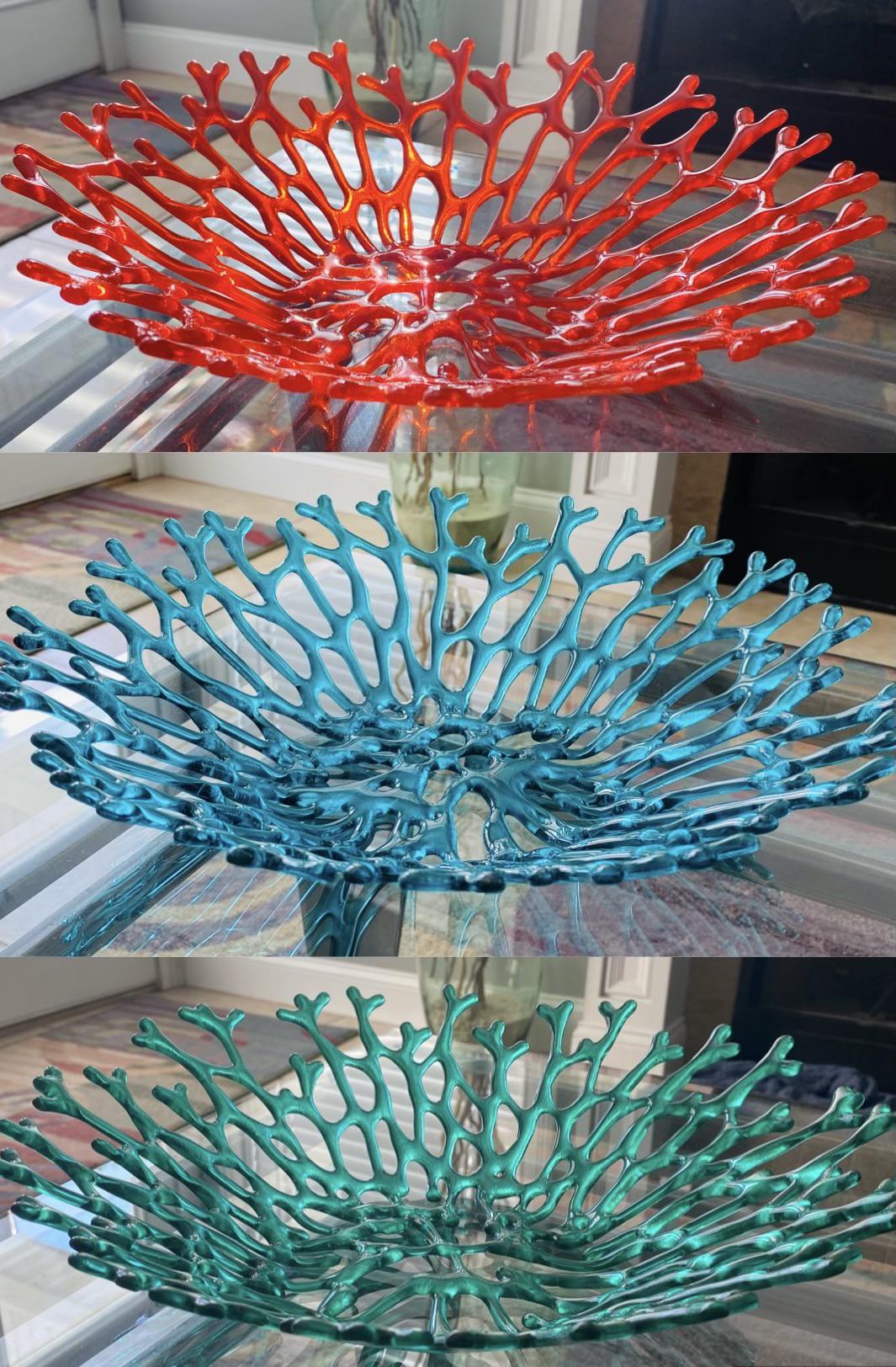 🎅🏼Glass Coral Bowls! Unique gifts for your coastal loving friends and