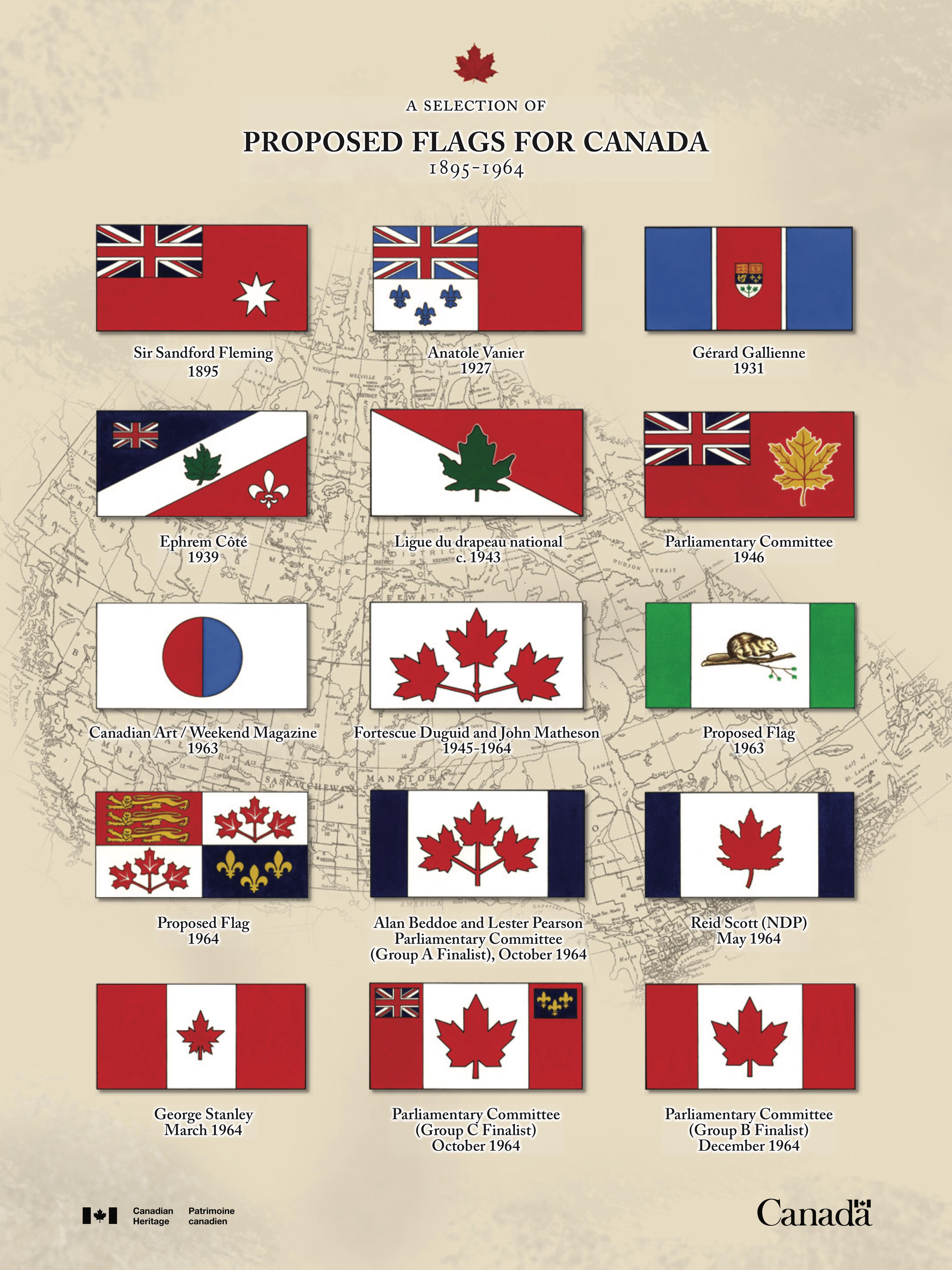 Canadian flag proposals from 18951964 r/vexillology