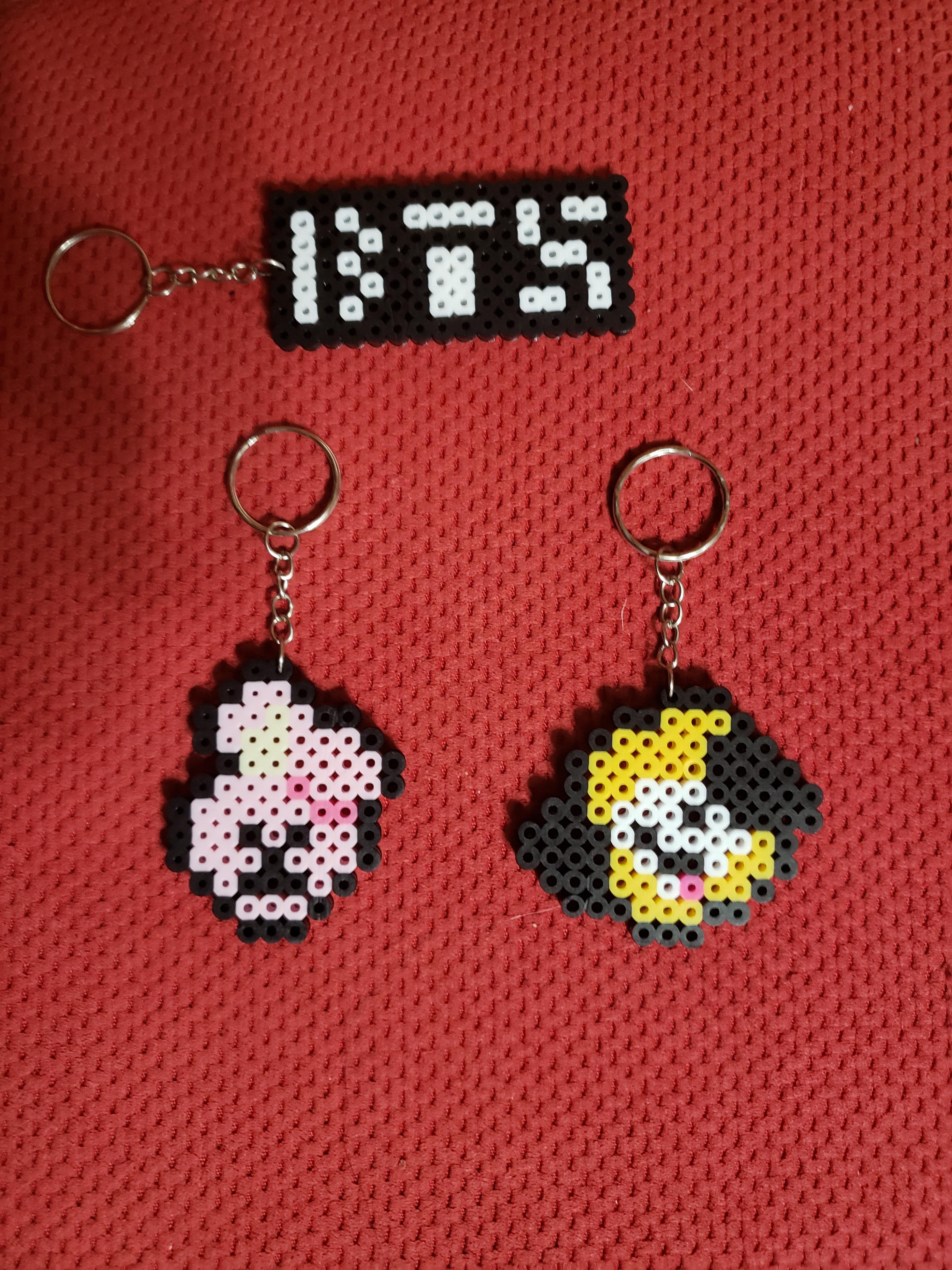 Designed these BTS keychains for a friend, recreate them if you'd like