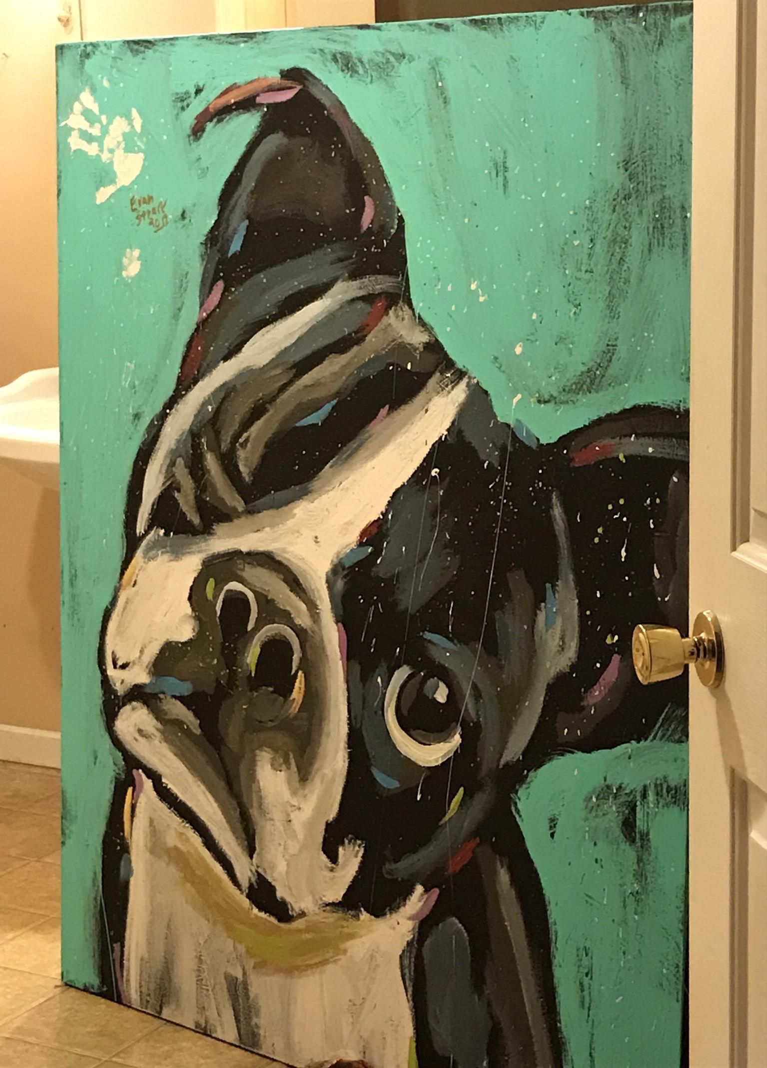 Speedpainting of my Wilbur by Evan Struck r/BostonTerrier