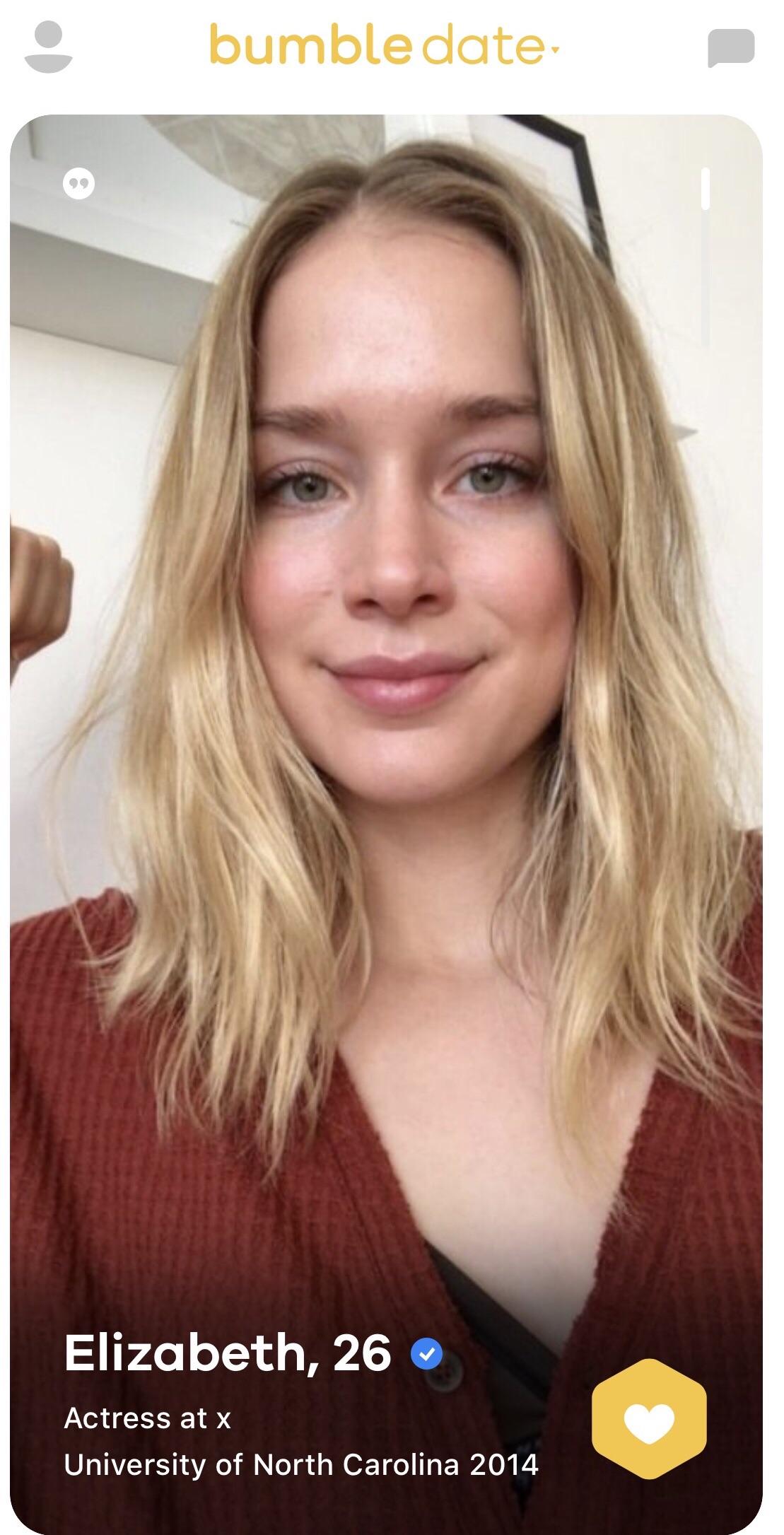 She is on Bumble! r/ElizabethLail
