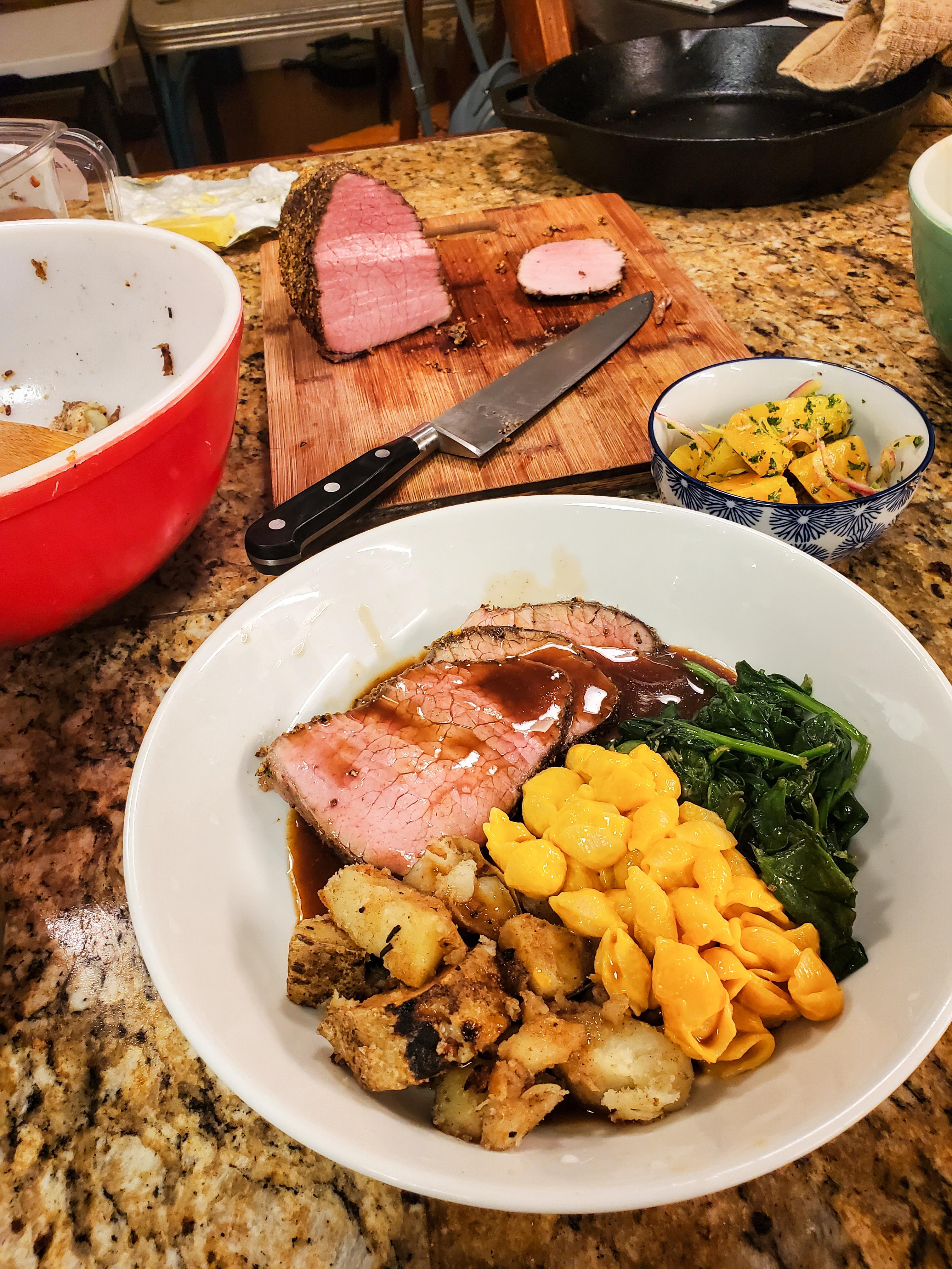 [homemade] sous vide top round with au jus r/food