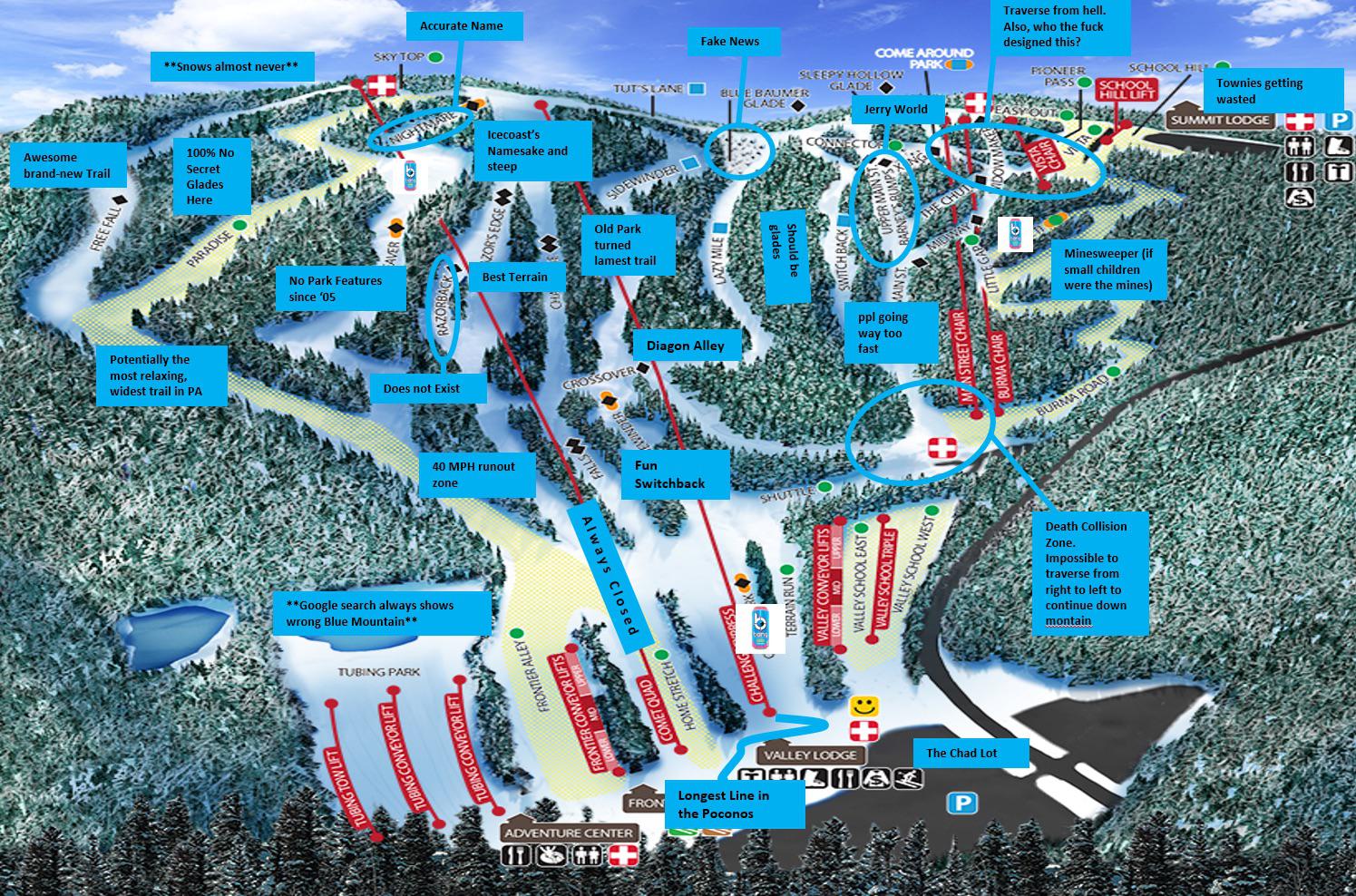Honest Trail Map Blue Mountain r/icecoast
