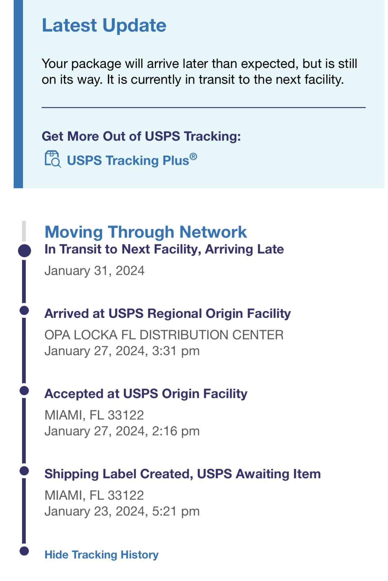 Anyone have a package stuck in FL?
