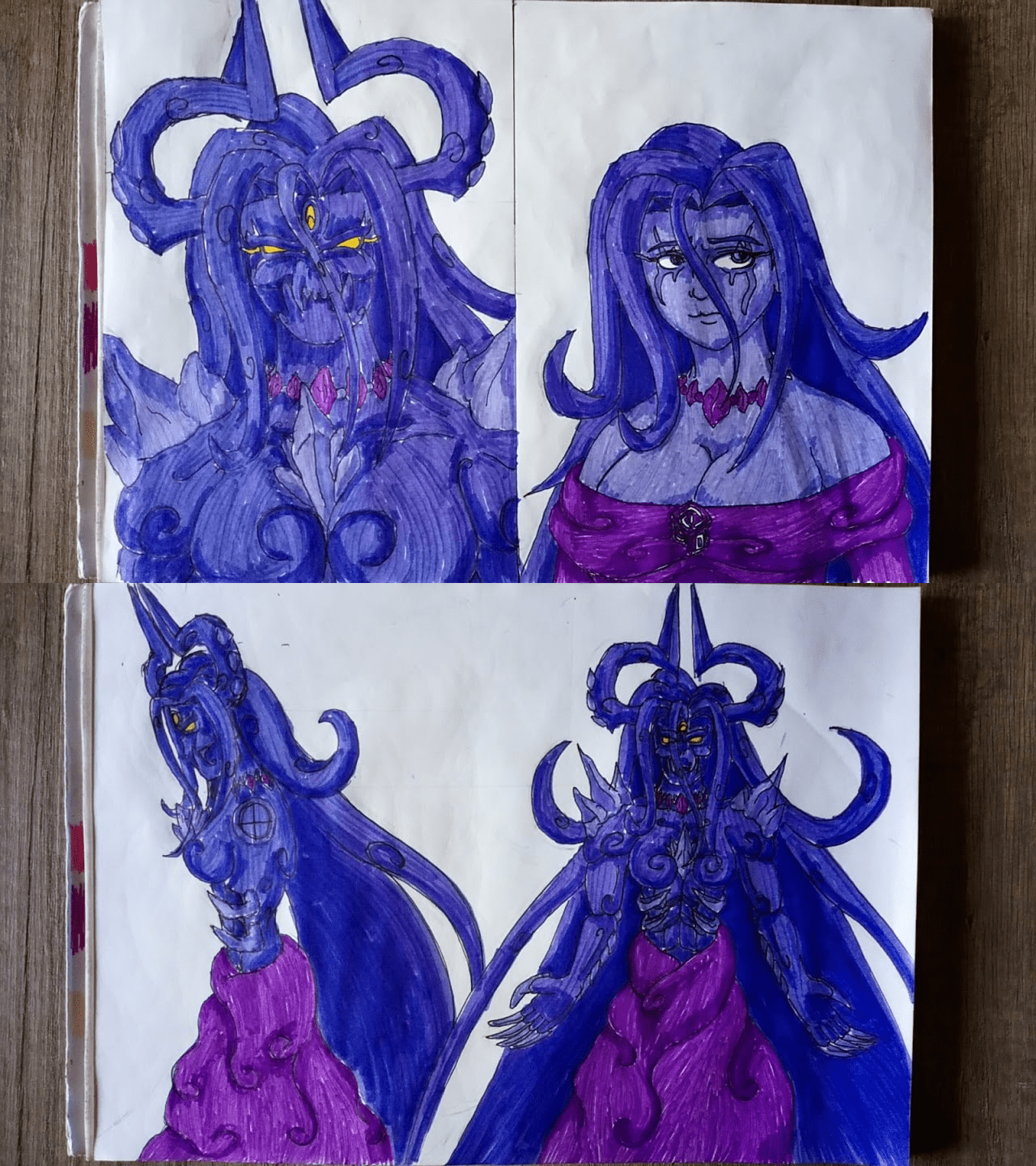 Storm Queen Concept scetches "Human and Storm monster Version on the