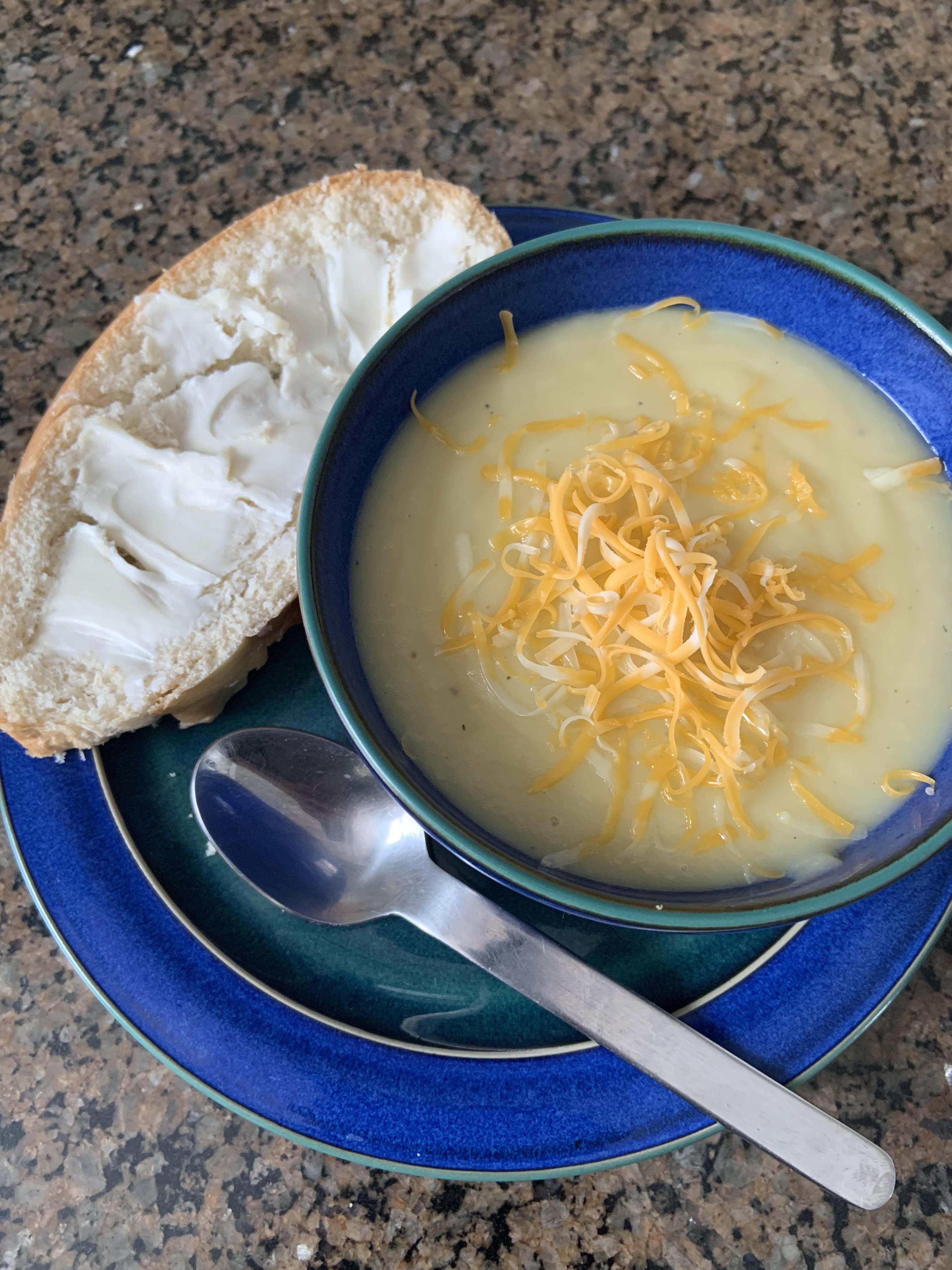 Potato Leek Soup no cream as after I used the immersion blender, it
