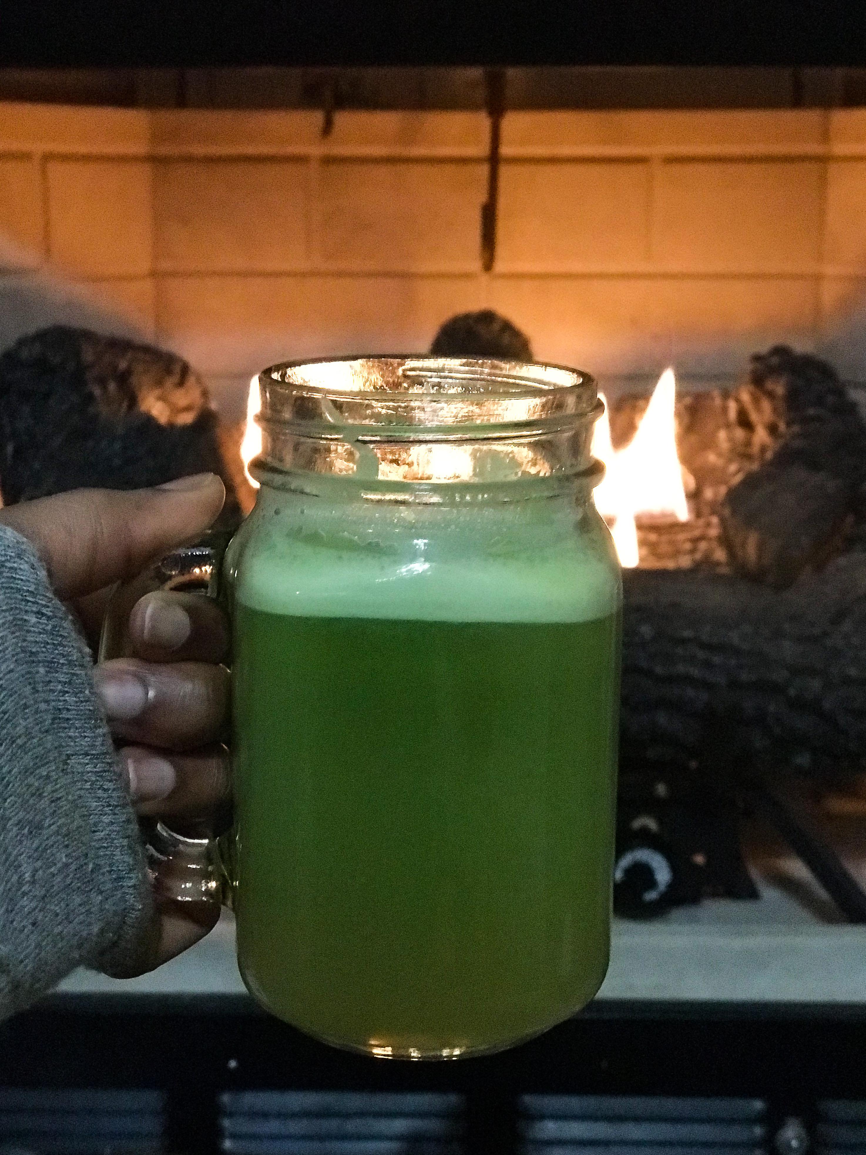 I added green tea to my normal green juice (celery, cucumber, green