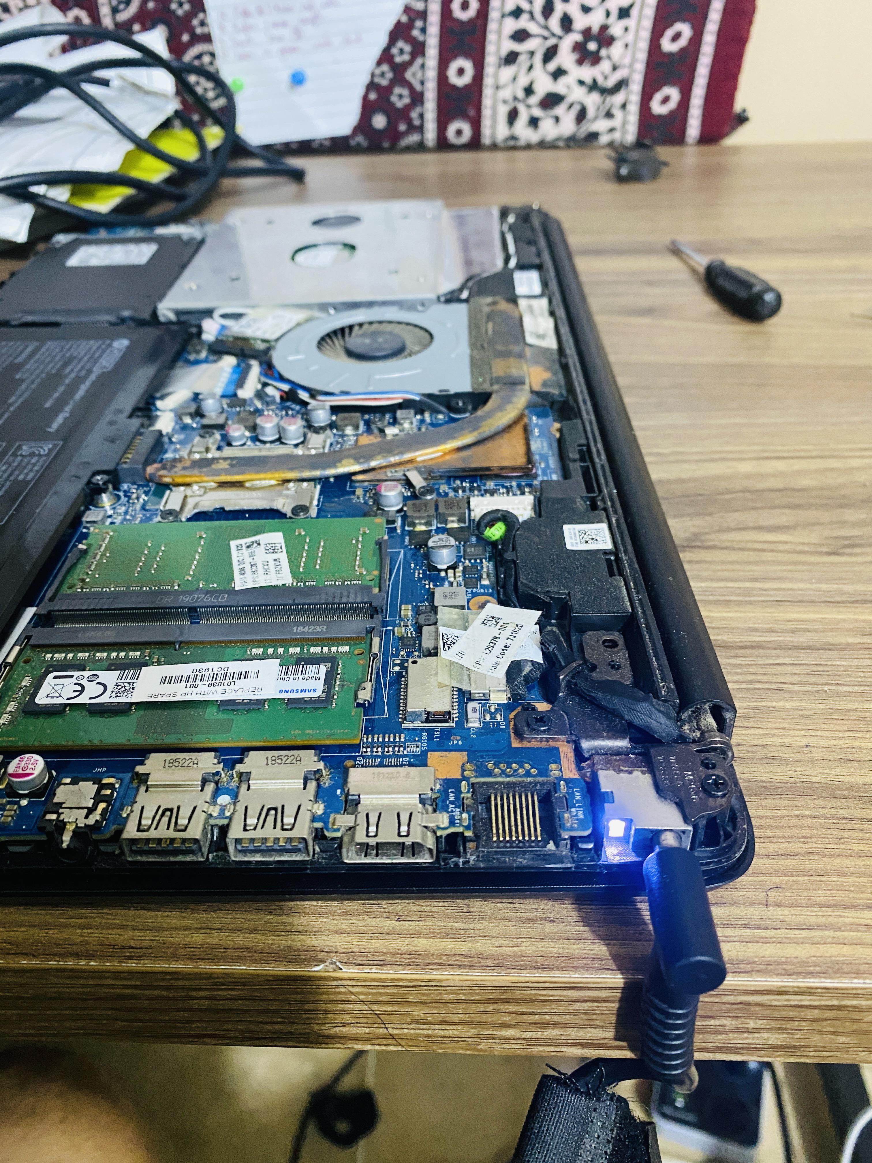 Laptop showing white light on charging and isnt turning on(usually its