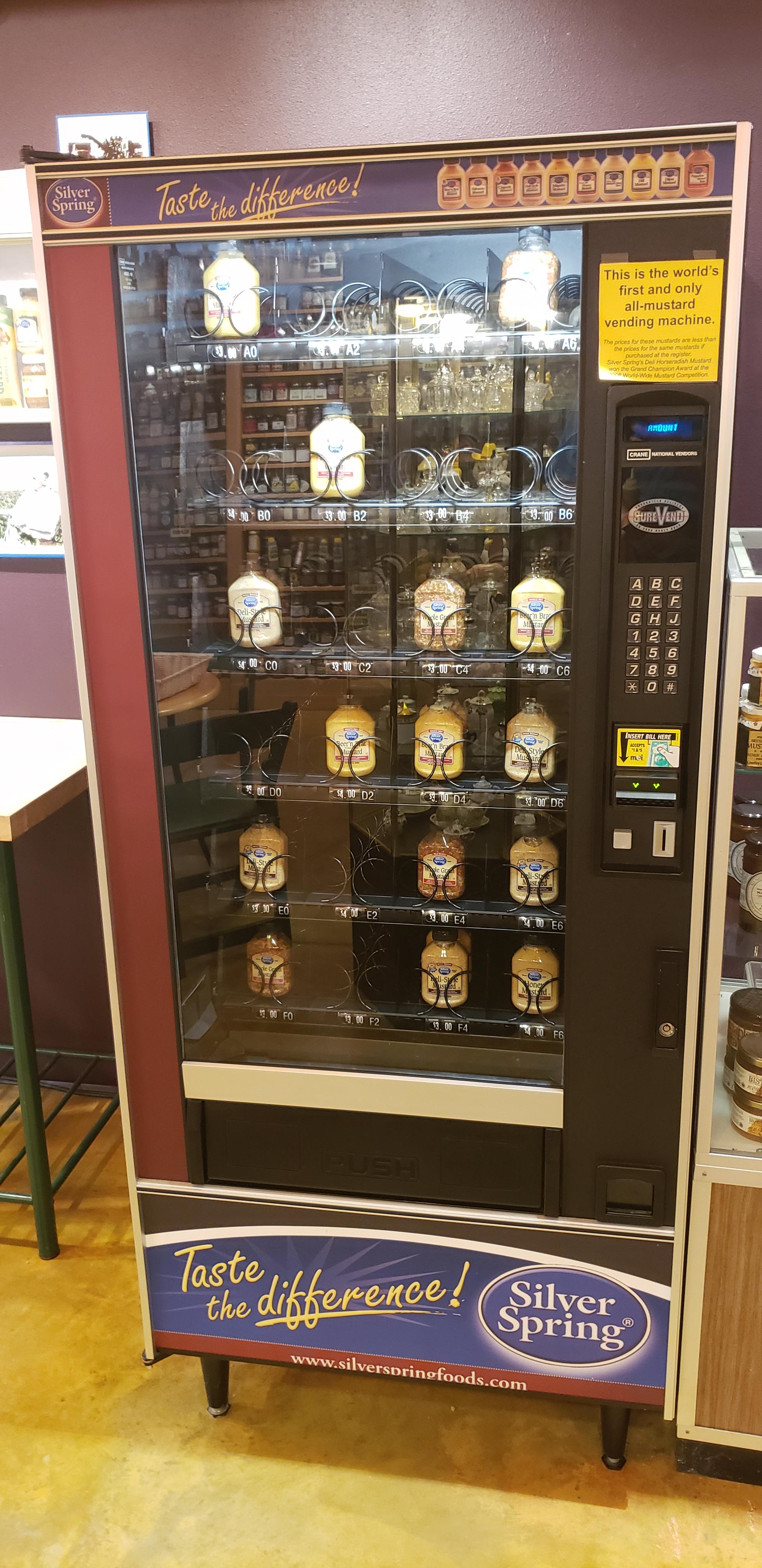 Mustard vending machine at the mustard museum in Middleton, WI r