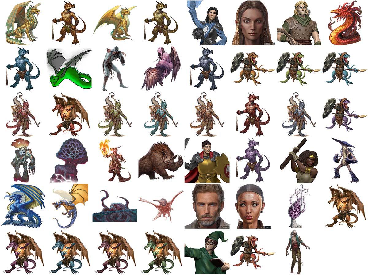 Creature and NPC tokens for Stormwreck Isle, printable PDF and