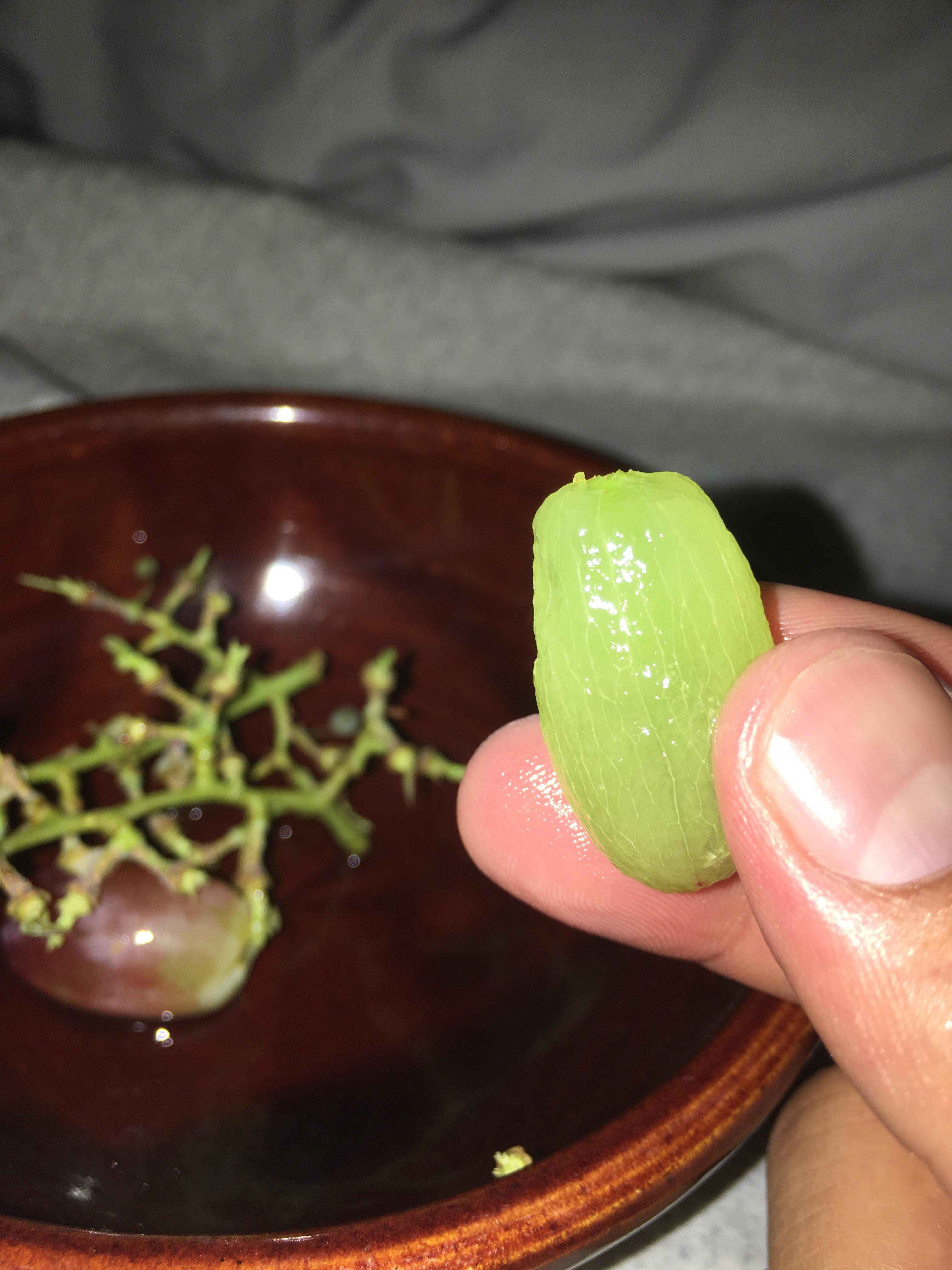 I like to peel grapes with my teeth before I eat them. Anyone else? r
