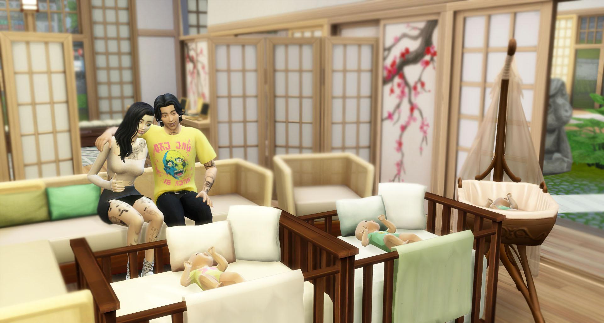 My Sim now has 11 children! I tried three times to get triplets, made