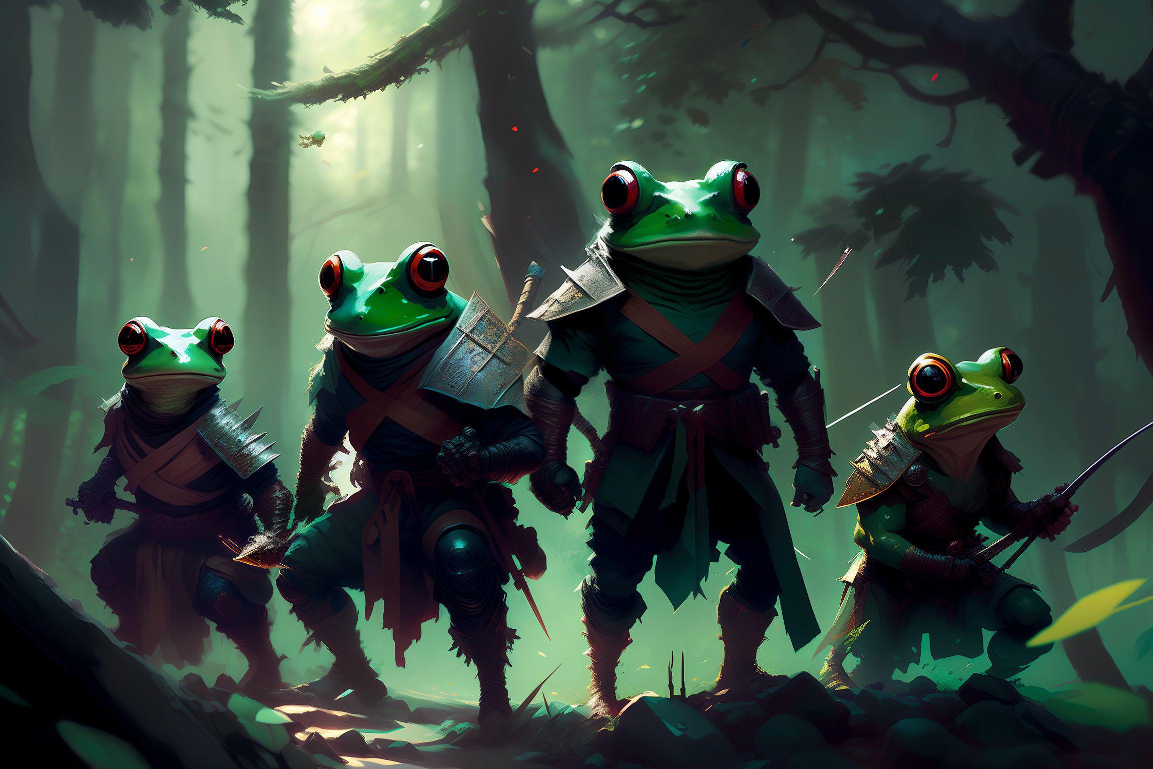 Teenage Mutant Ninja Frogs r/aiArt