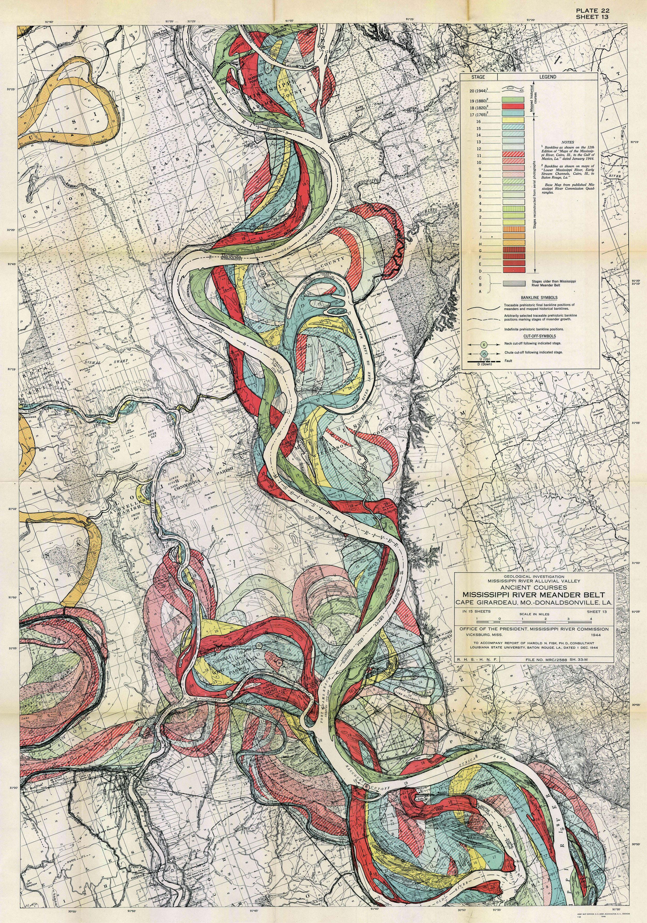 MS River Meander, 1765 1944 r/mississippi