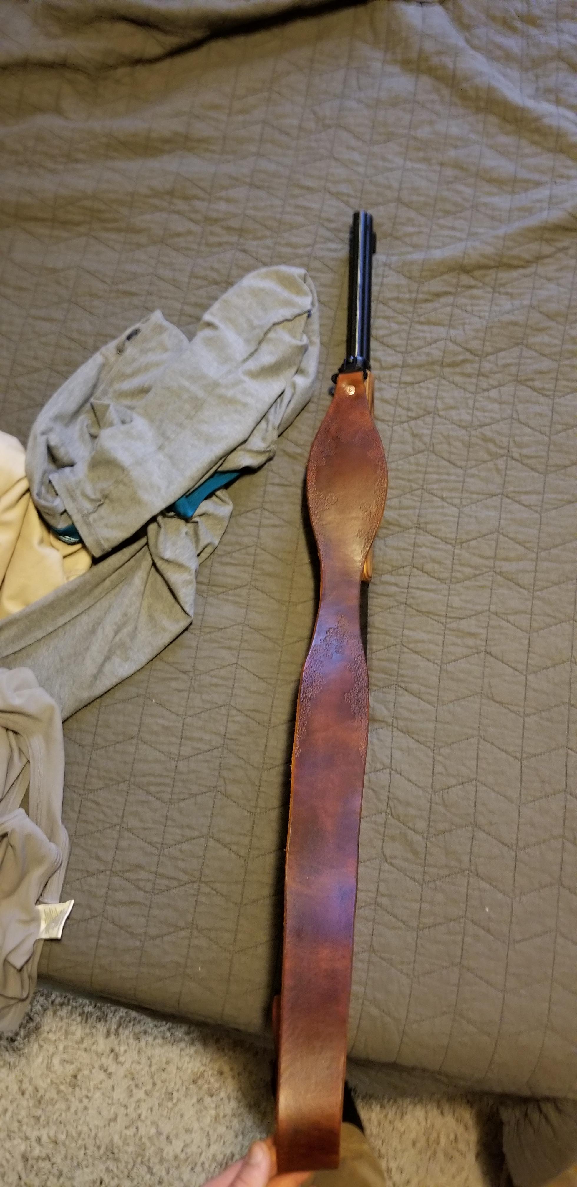 A sling I made for a Marlin 4570 r/Leathercraft