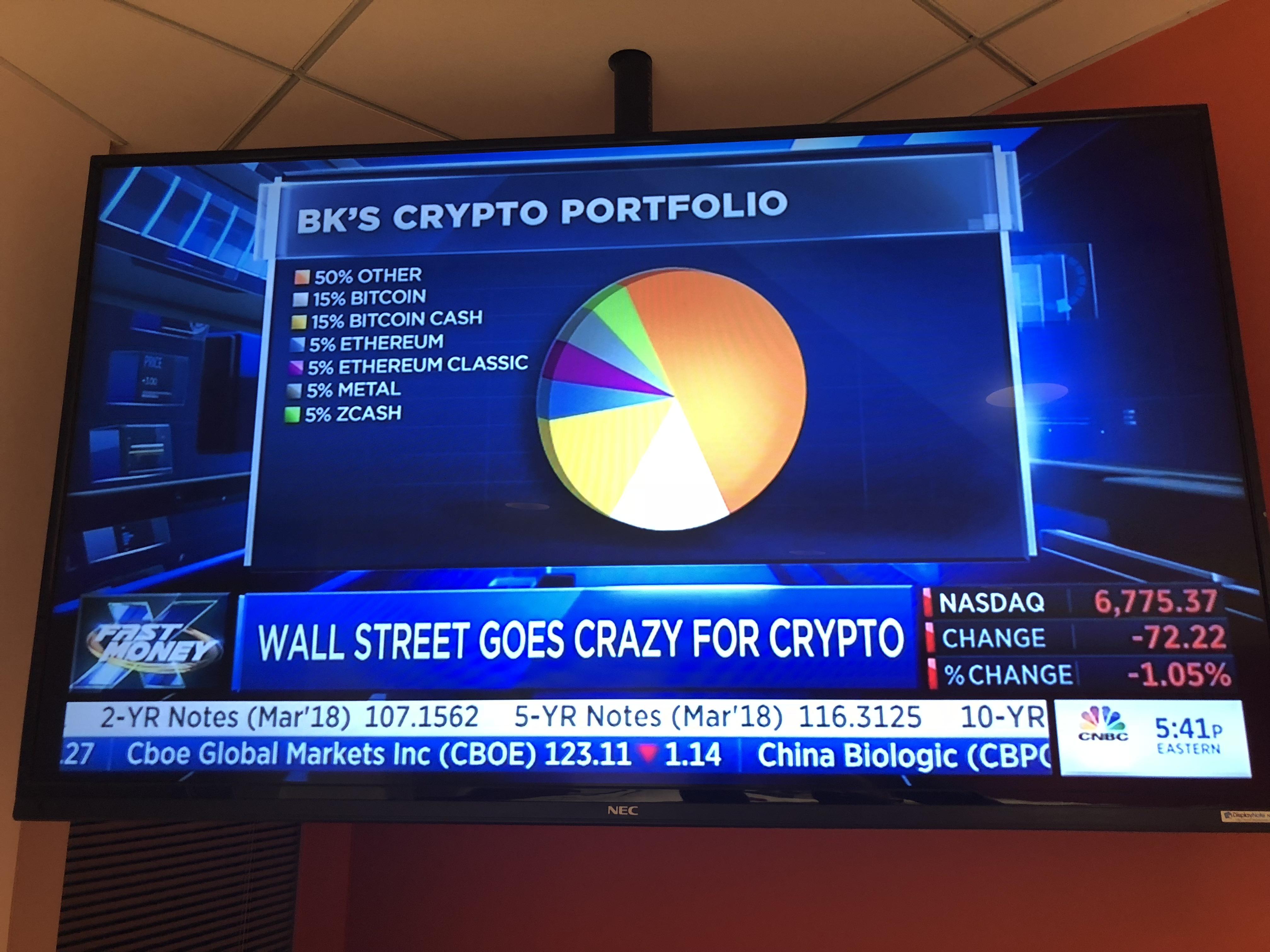 Just saw this on CNBC Wall Street goes crazy for Crypto CryptoCurrency