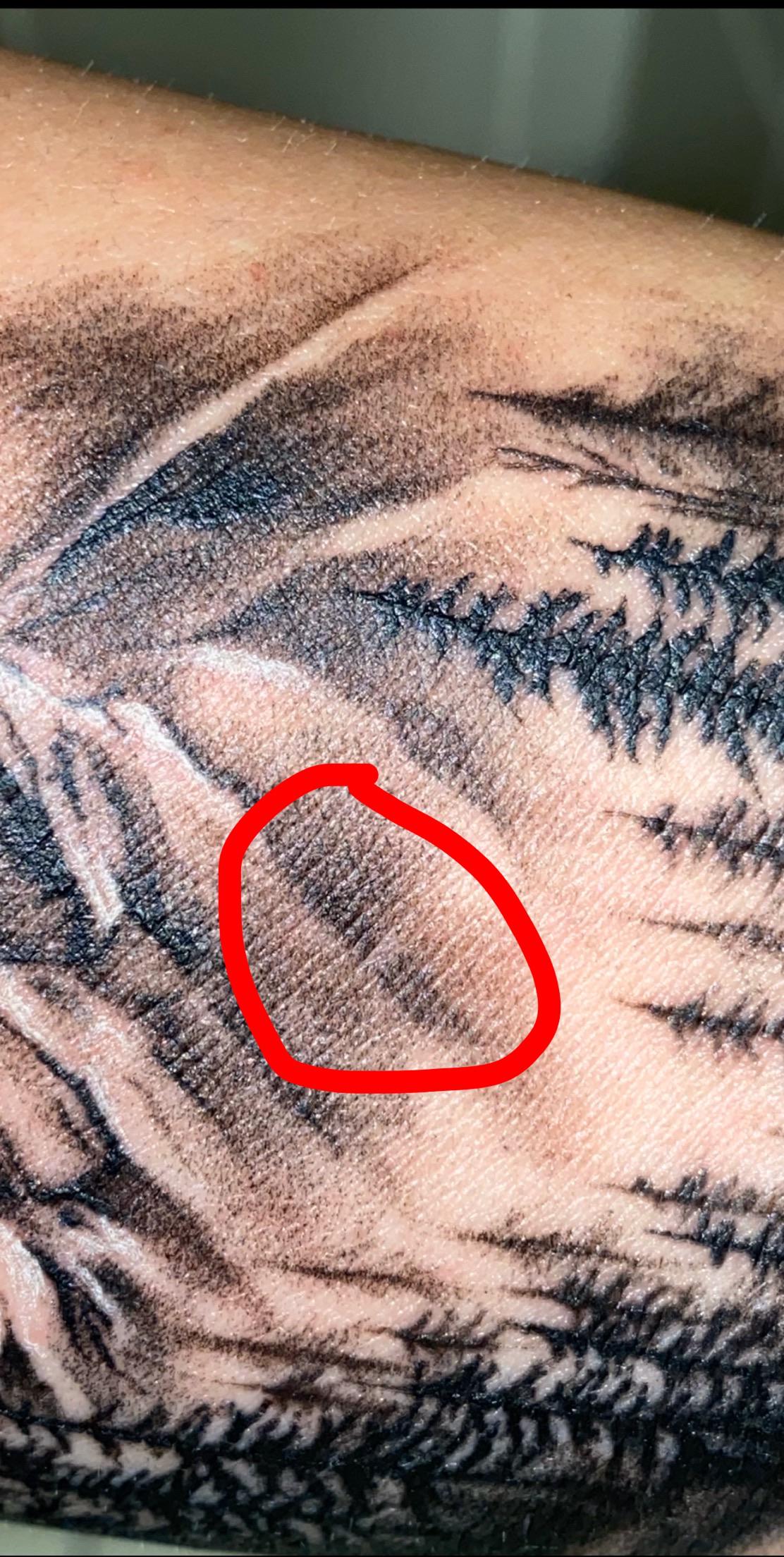 Question did my scab come off and pulled ink it wasn’t like that