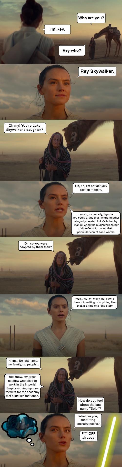 If The Old Woman On Tatooine Had Asked Followup Questions SequelMemes