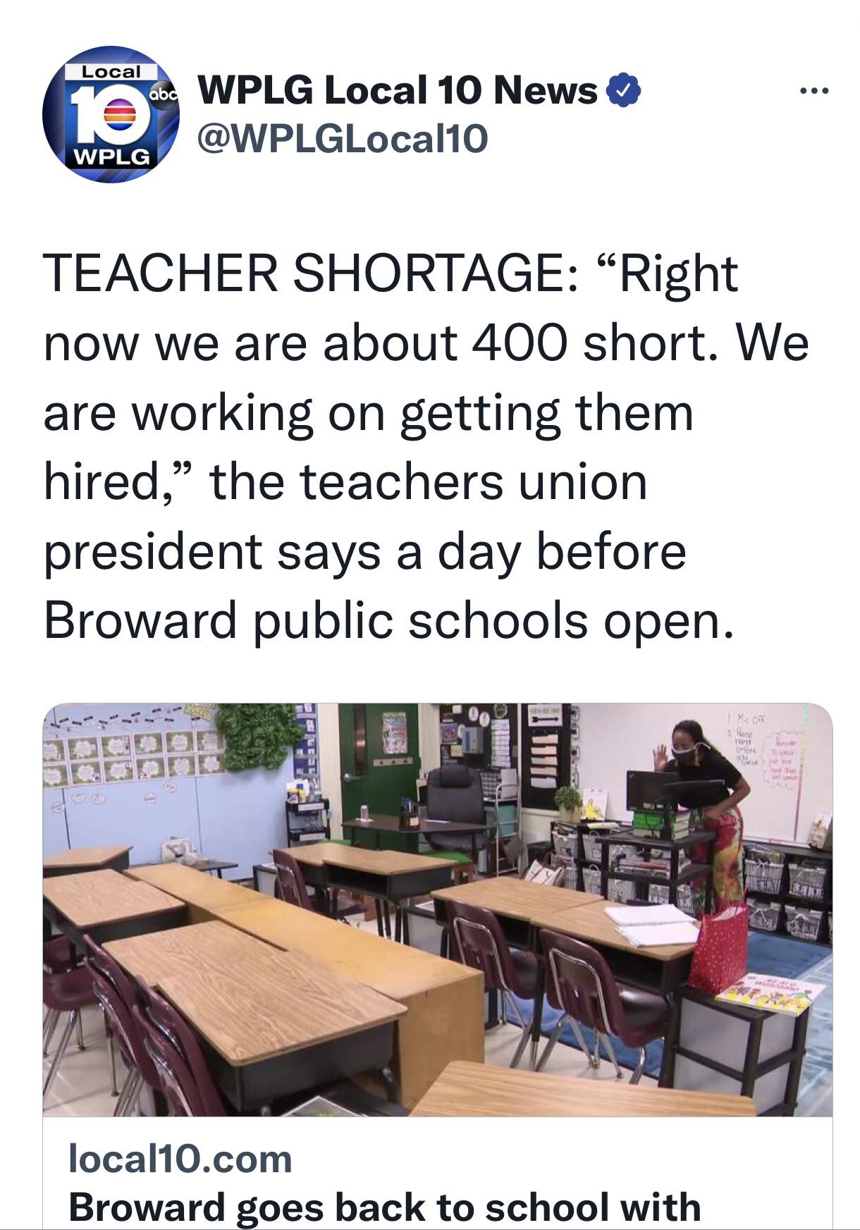Teacher Shortage r/florida