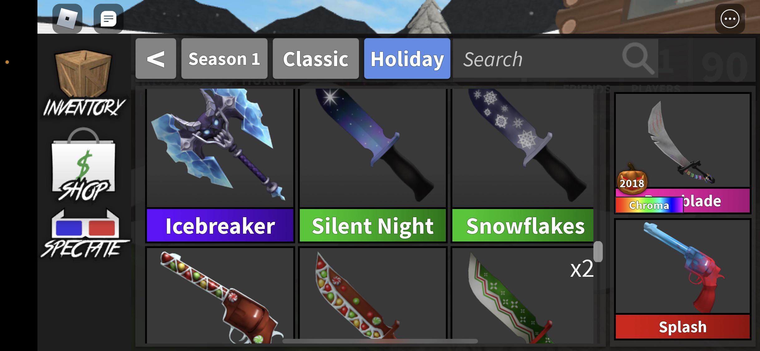 Trading Ice breaker and chroma bone r/MurderMystery2