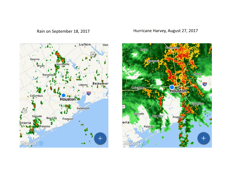Today's Rain Compared With Hurricane Harvey On Radar r/houston