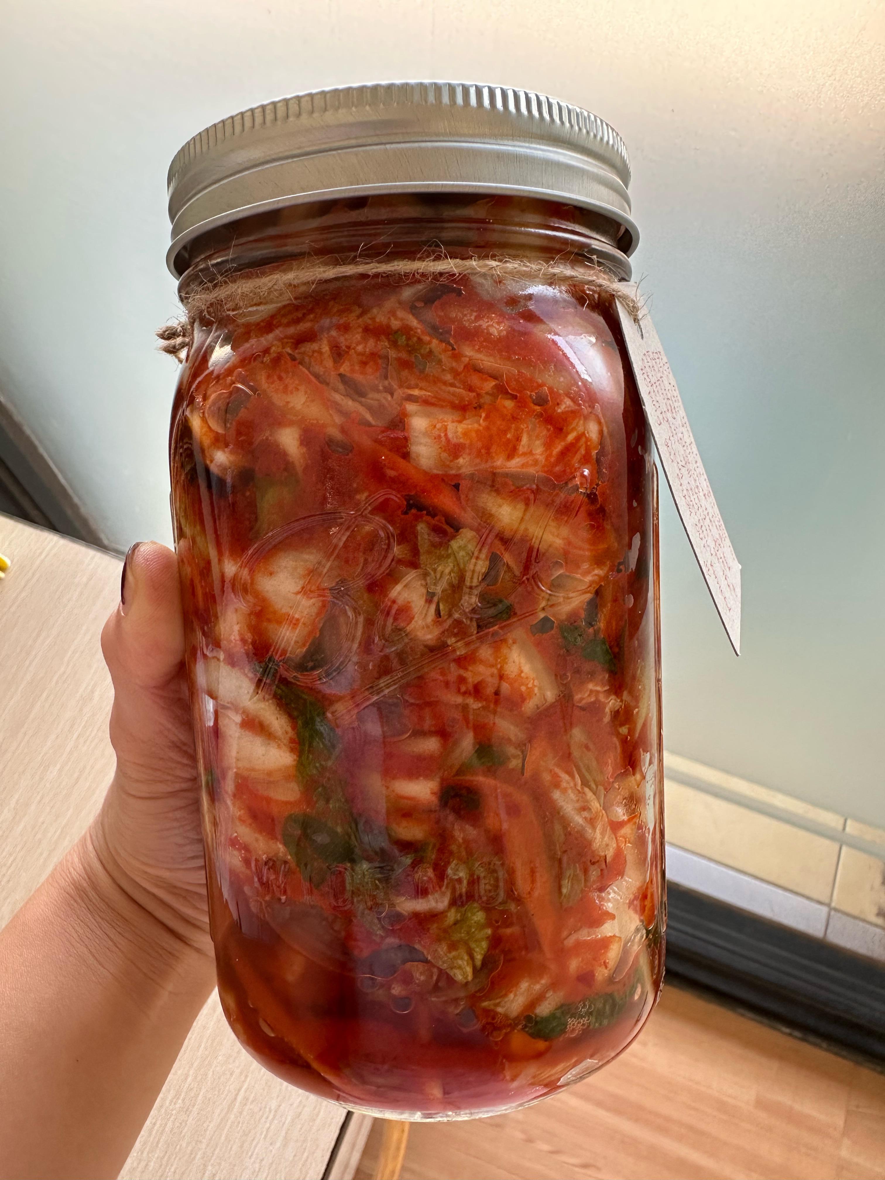 1 day old kimchi in my Ball mason jar. ) r/kimchi
