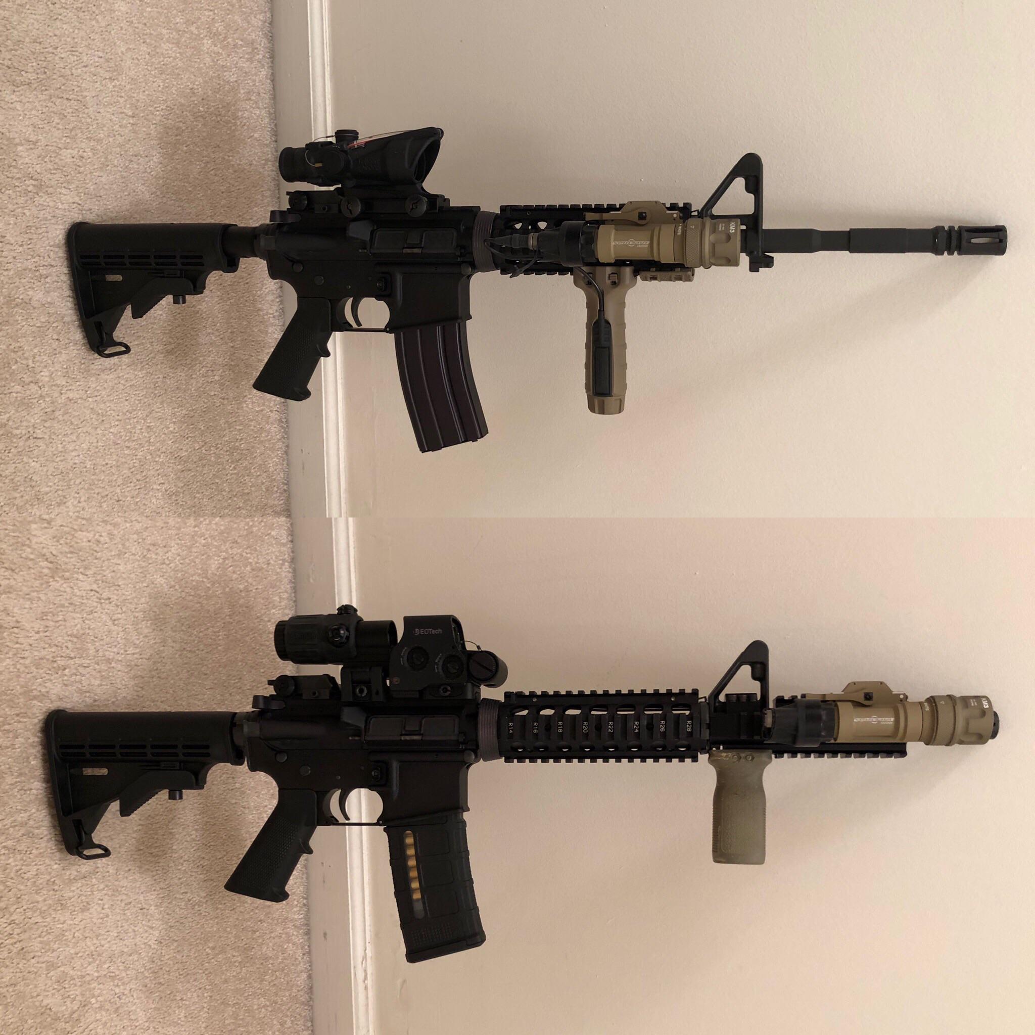 Before and after. My attempt at the force recon/maritime raider AR clone. References in the