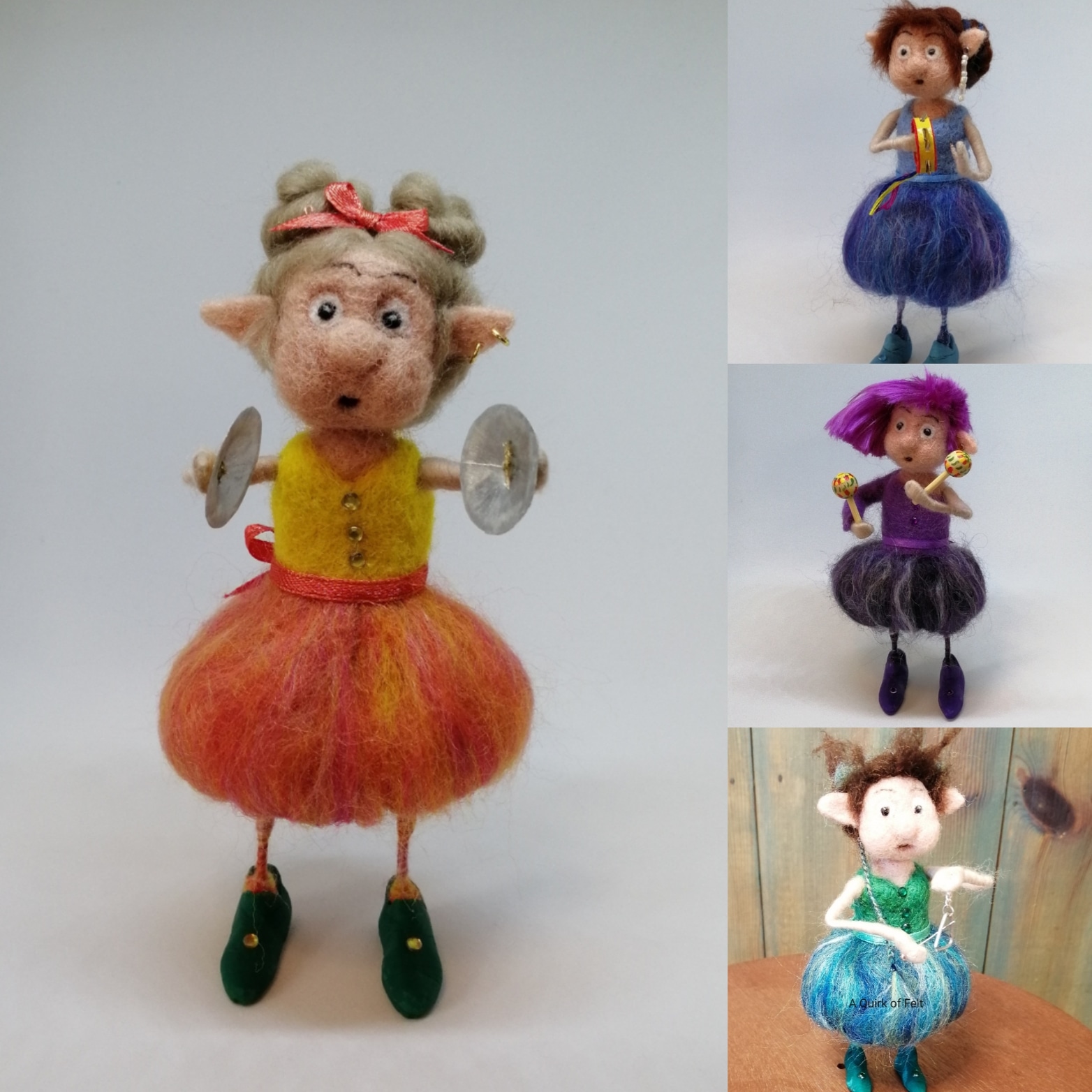 A group of elves is called a mischief. May I present the needle felted