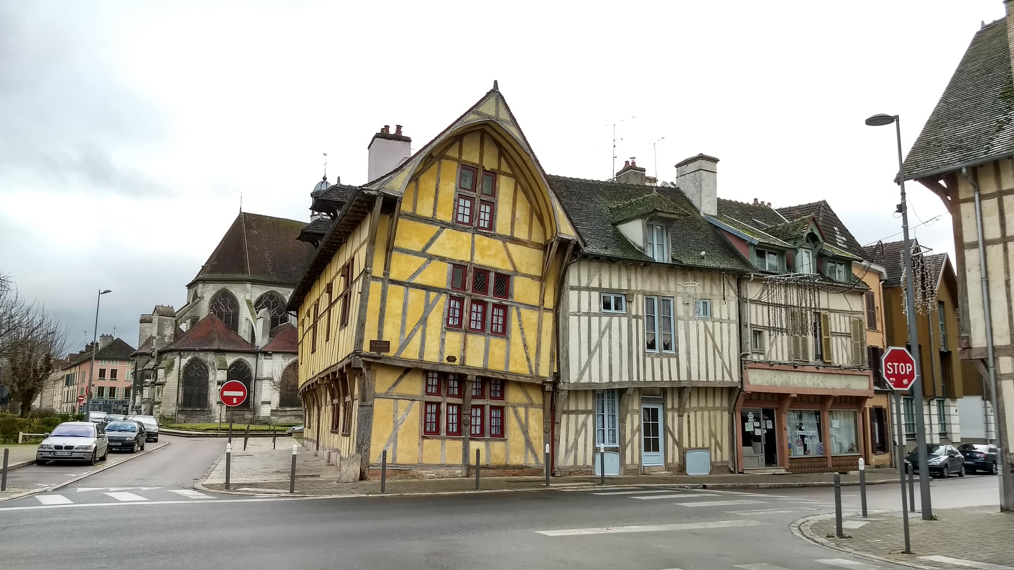 Slanting timbered 16th century house, from Troyes, France. r/pics