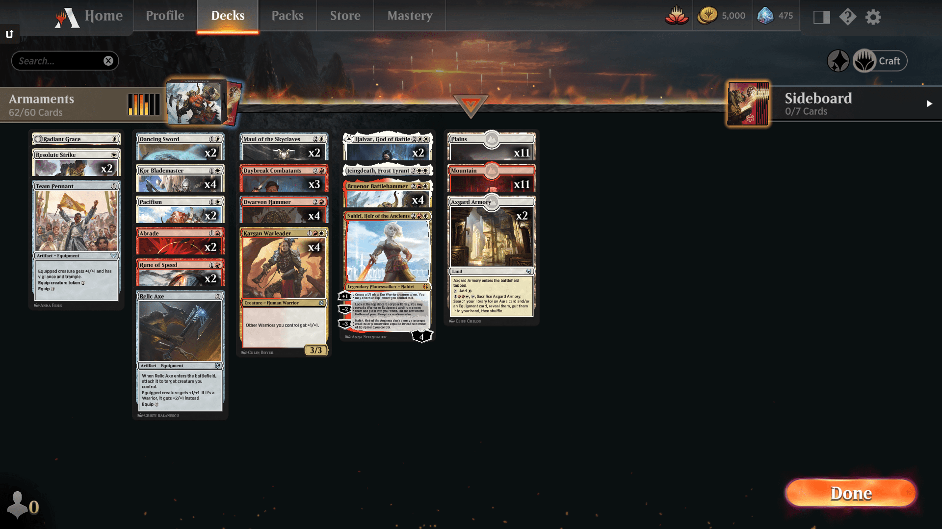 Tips for my warrior equip RW deck? Decklist and details in comments r