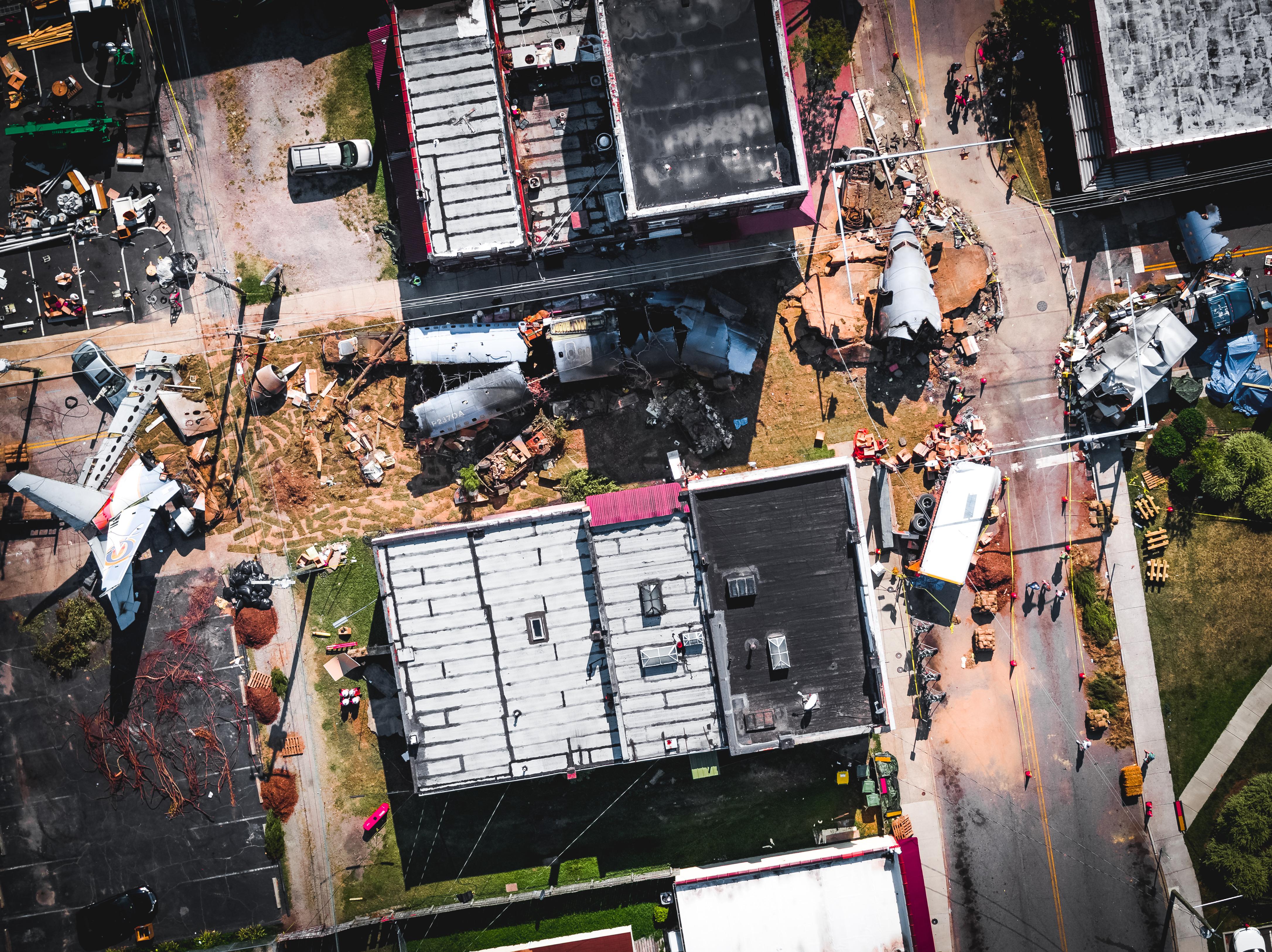 ABOVE the set of The Walking Dead spinoff series titled “Monument