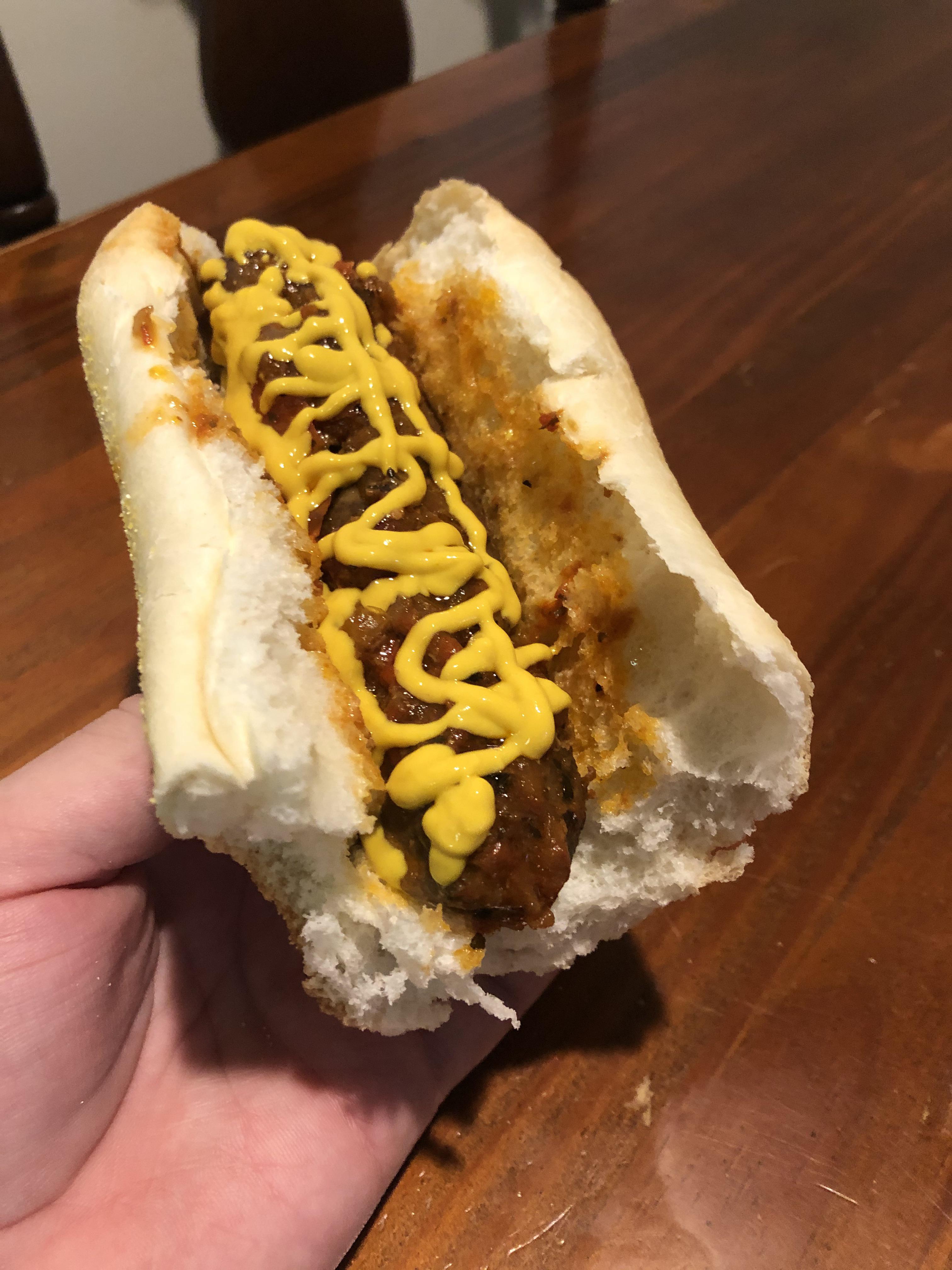 Are we allowed to post Italian sausages with peppers and mustard on a