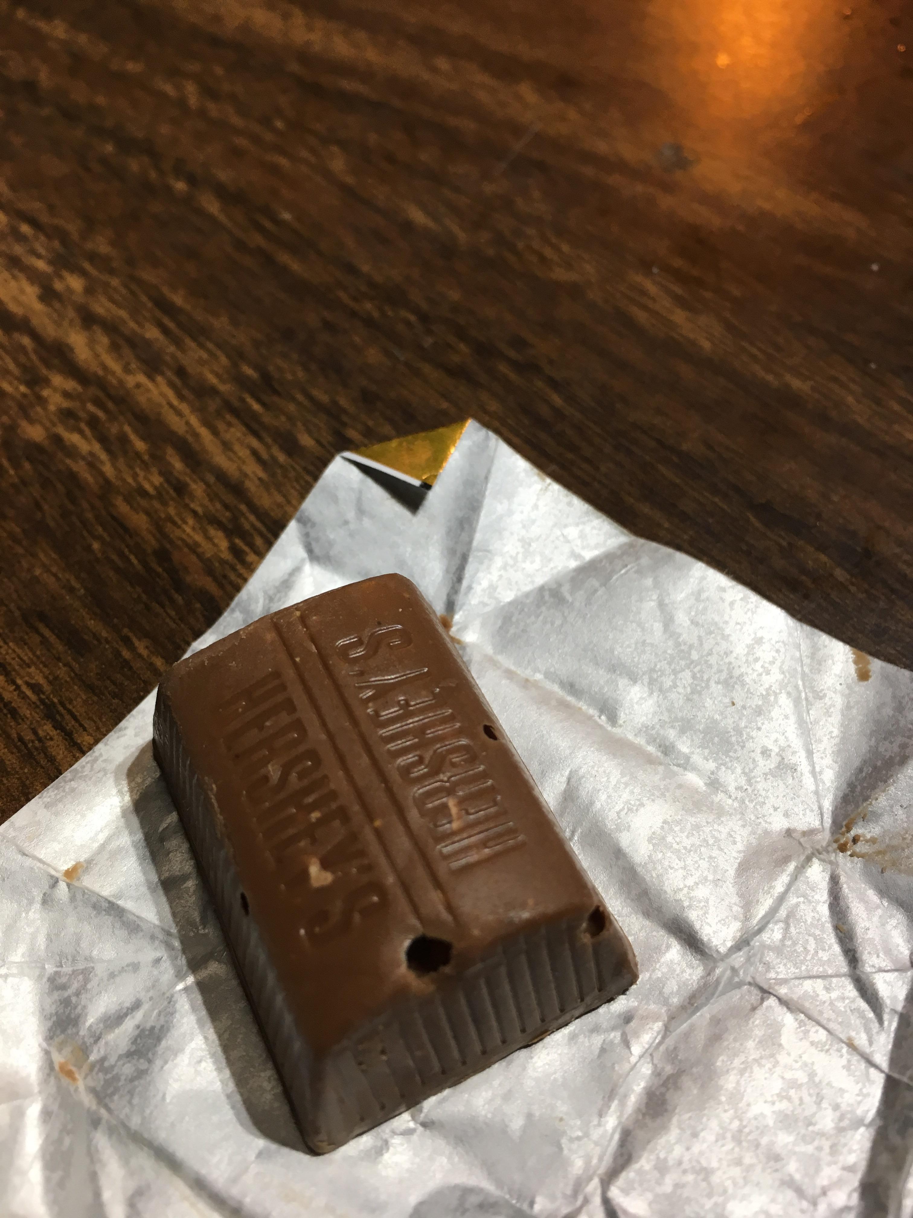 These random holes i found upon opening my candy bar r/mildlyinteresting