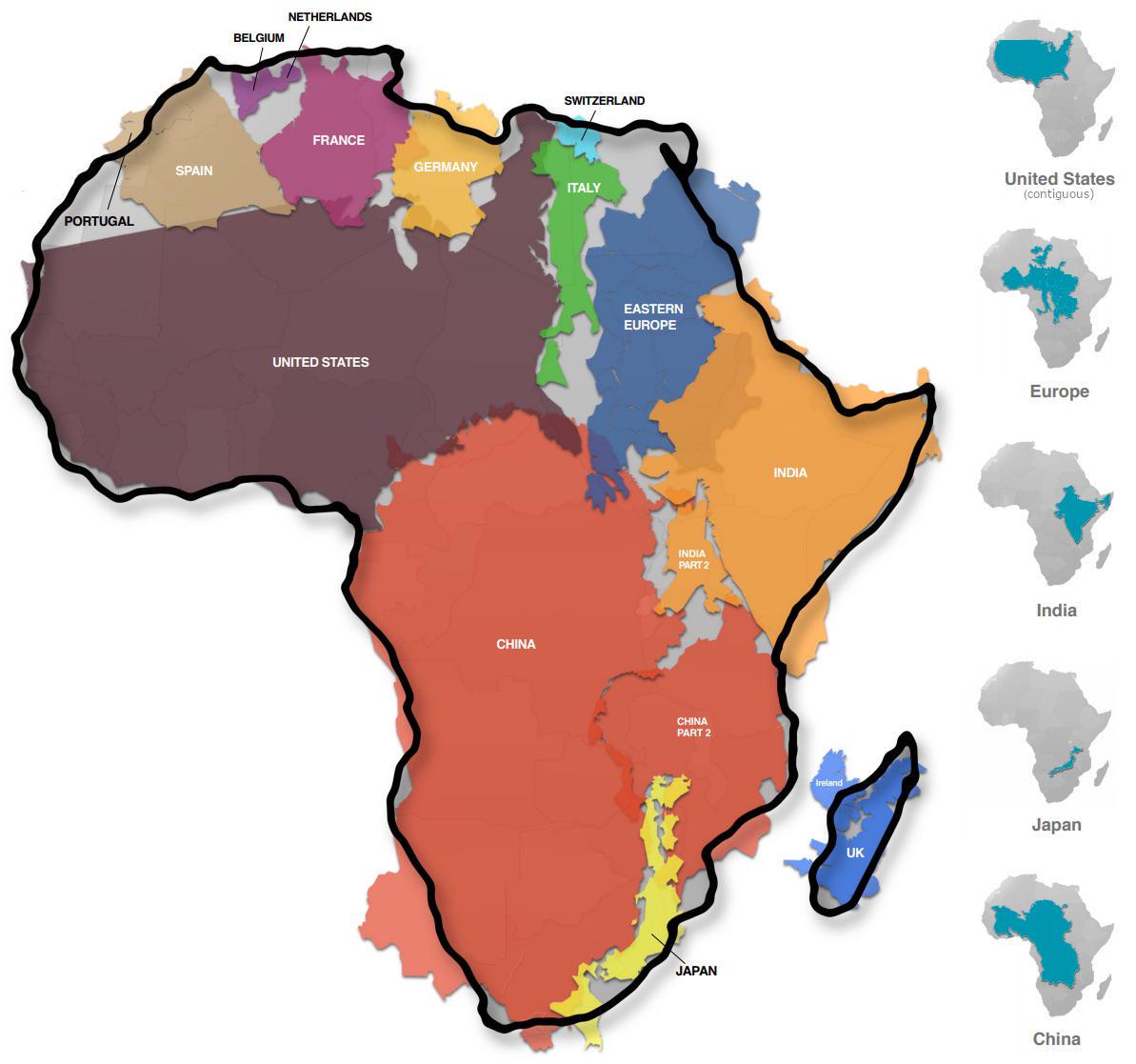 Visualizing the true size of Africa r/Africa