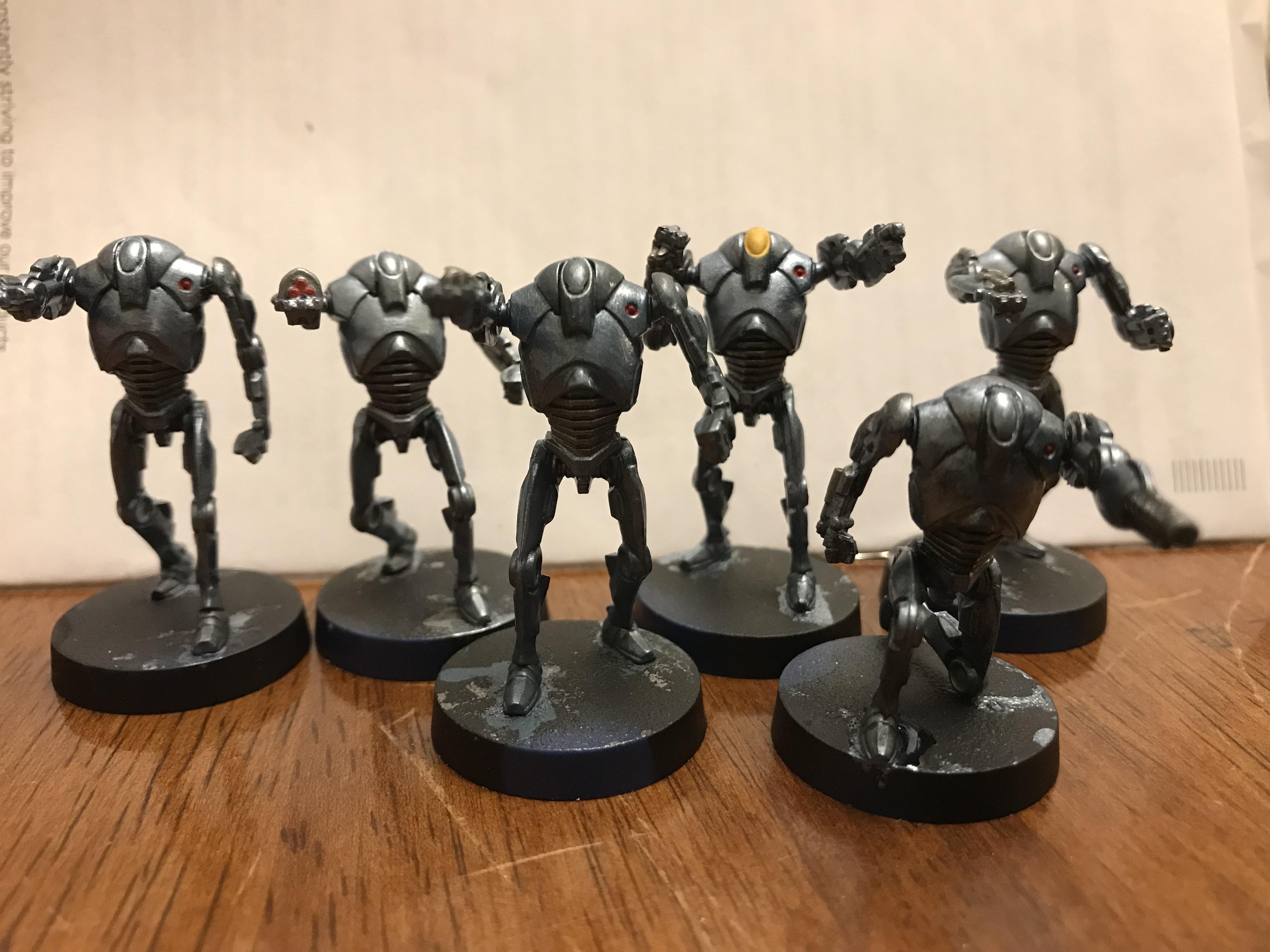 Finally painted my first Legion unit. B2 Battle Droids. r/SWlegion