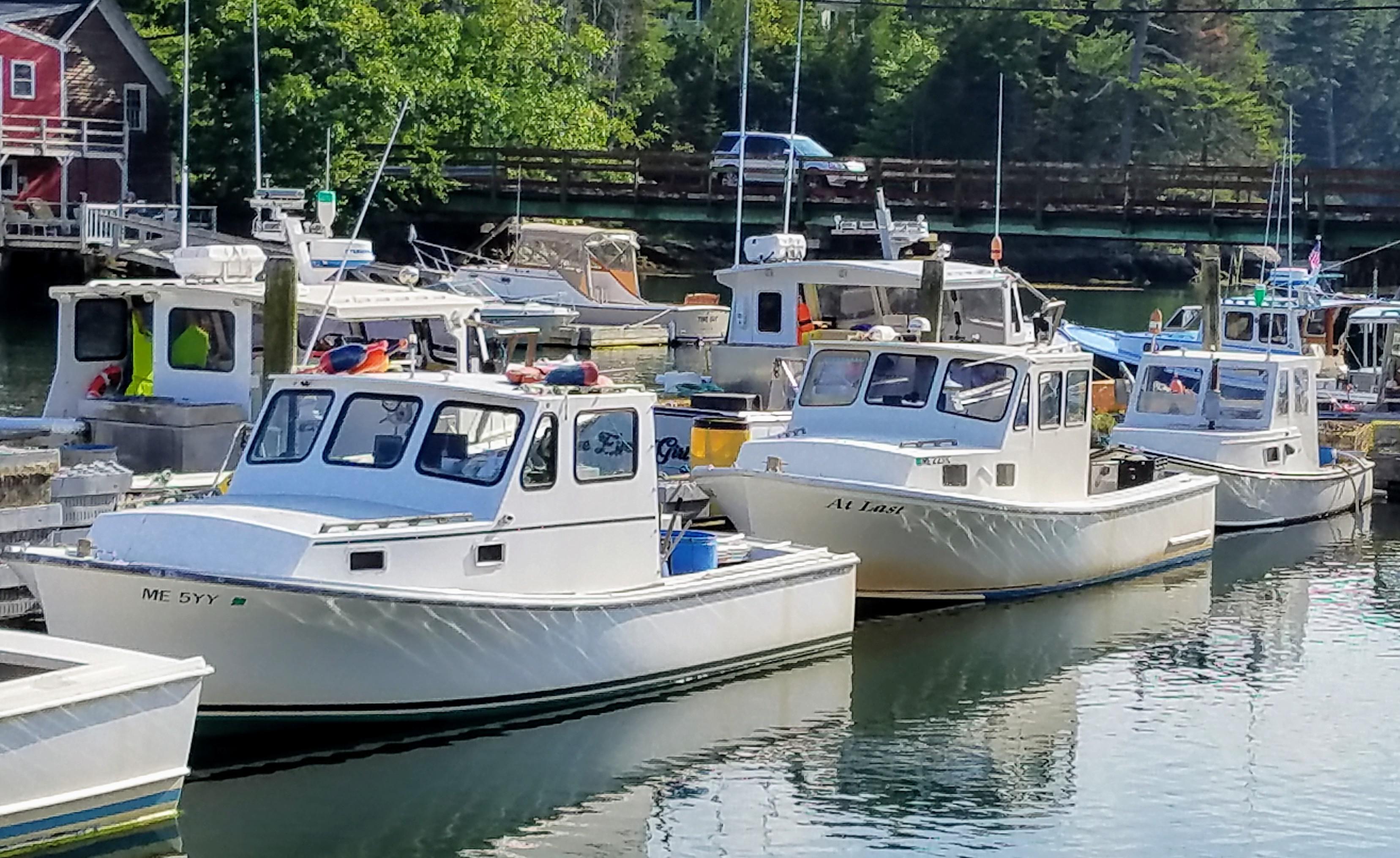 Lobster Boats done for the day docked next to Robinson's Restaurant in