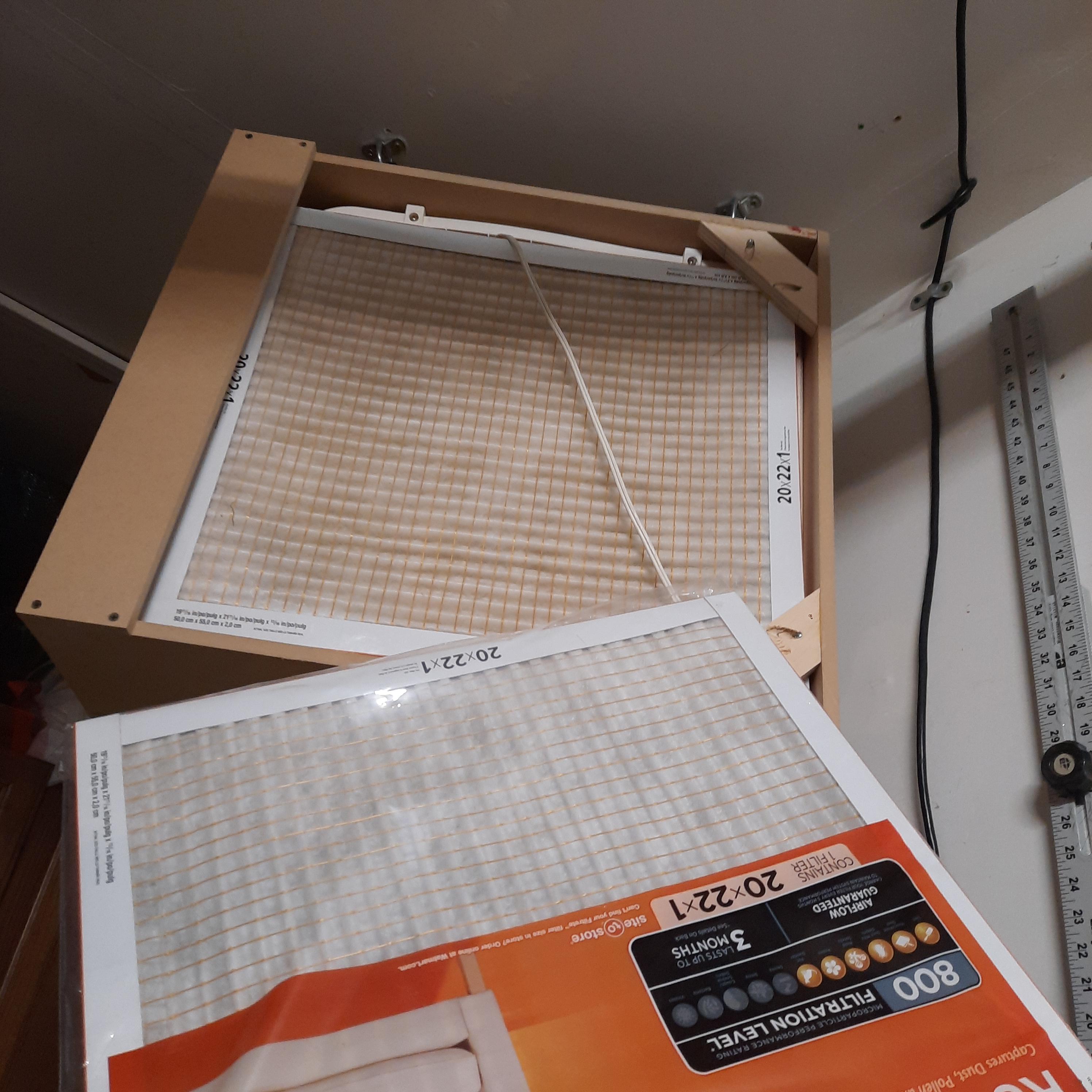 For those wondering how my hanging Box fan air filter is doing, here it