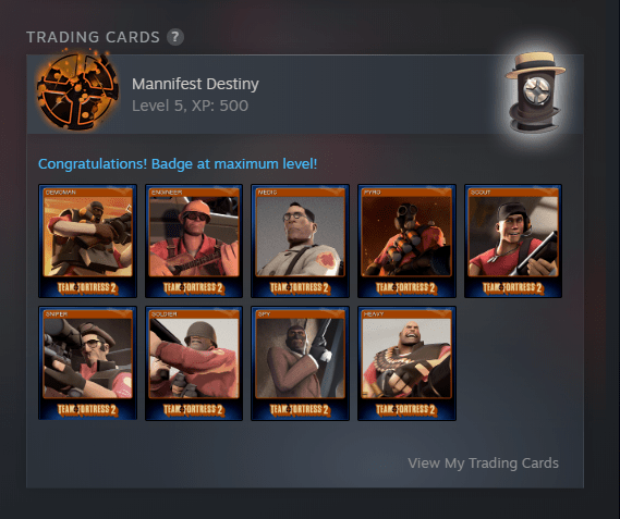 Library Concept Show Foil badge on games' trading card section Steam